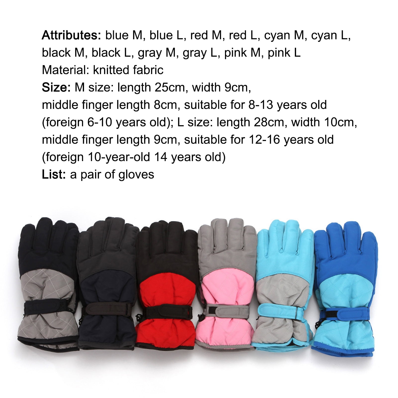 Dengjunhu Kids Winter Gloves - Snow & Ski Waterproof Youth Gloves for Boys & Girls - Insulated for Cold Weather Outdoor Play, Skiing & Snowboarding L Grey - Image 7