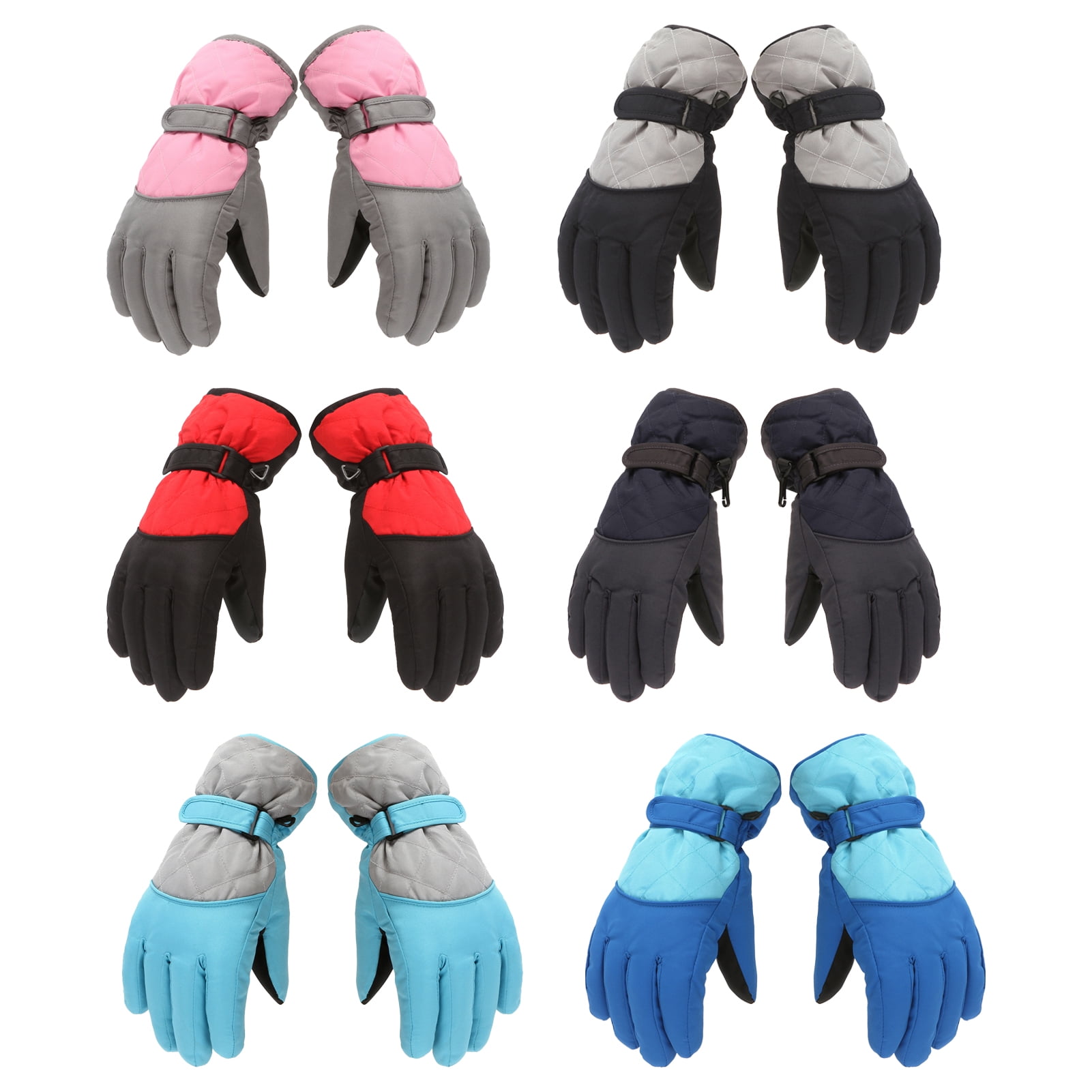 Dengjunhu Kids Winter Gloves - Snow & Ski Waterproof Youth Gloves for Boys & Girls - Insulated for Cold Weather Outdoor Play, Skiing & Snowboarding M Pink - Image 1