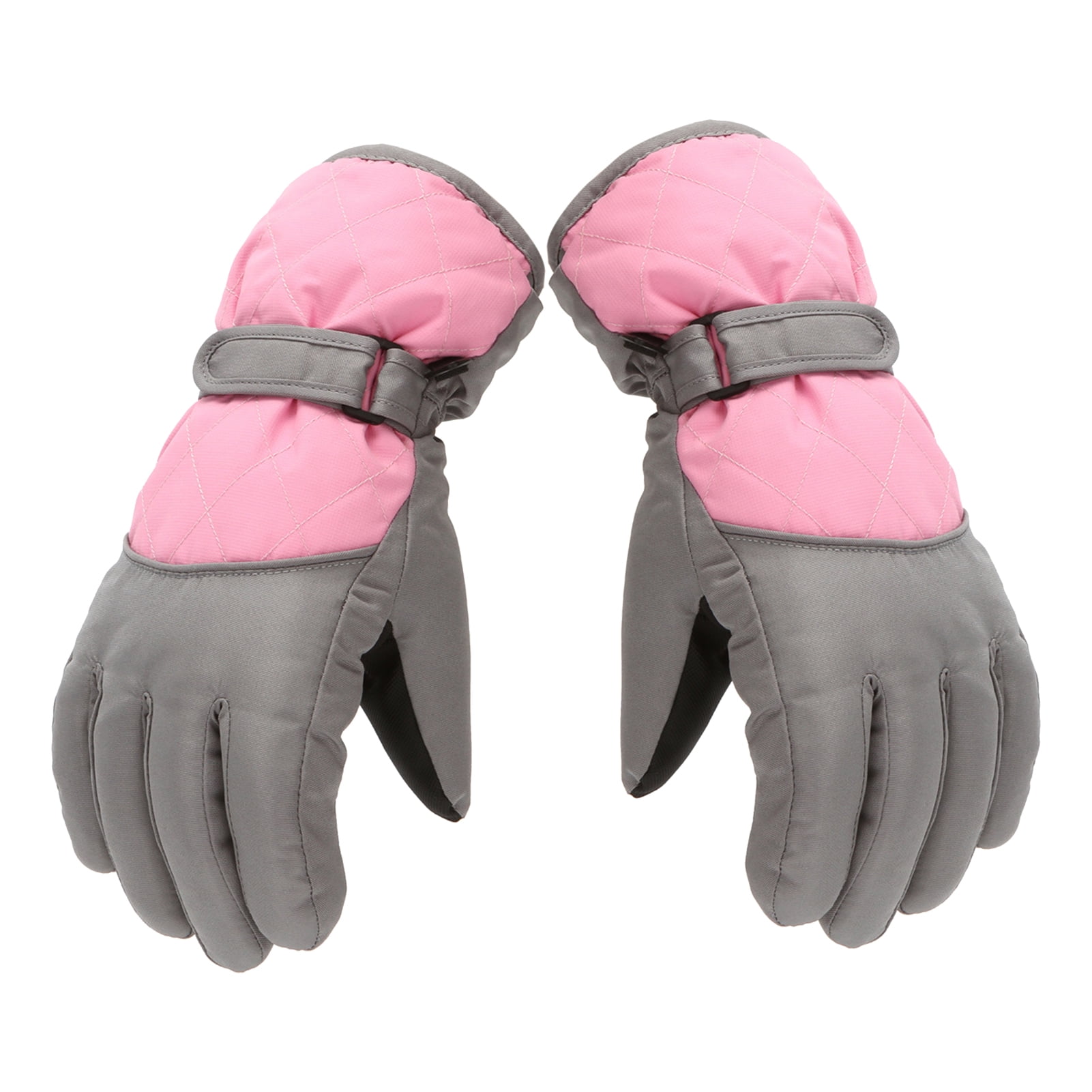 Dengjunhu Kids Winter Gloves - Snow & Ski Waterproof Youth Gloves for Boys & Girls - Insulated for Cold Weather Outdoor Play, Skiing & Snowboarding L Pink - Image 2