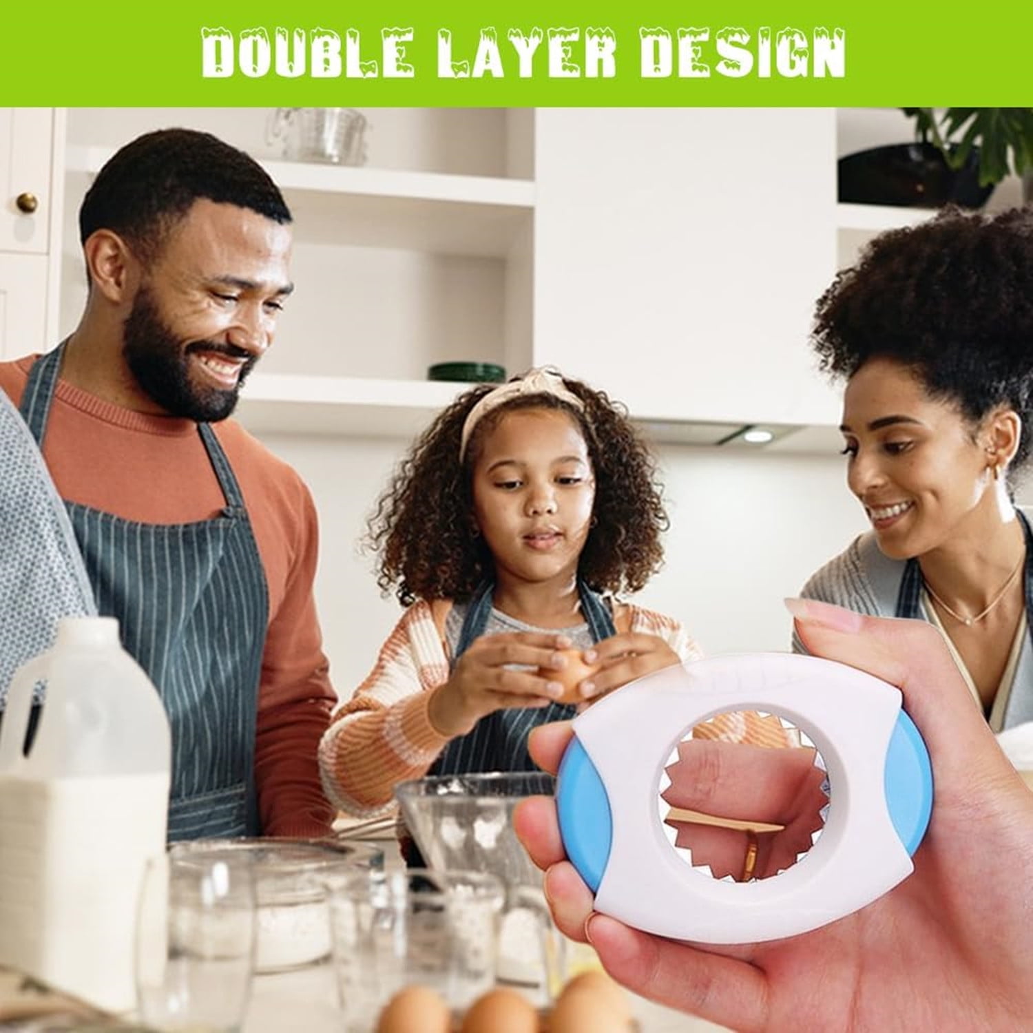 Egg Shell Opener for Hard Boiled Eggs,Egg Peeler Tool Topper Cutter Tool, Handheld Quick Raw Eggs Cracker Separator Tools, Kitchen Gadgets for Baking and Cooking Blue - Image 2