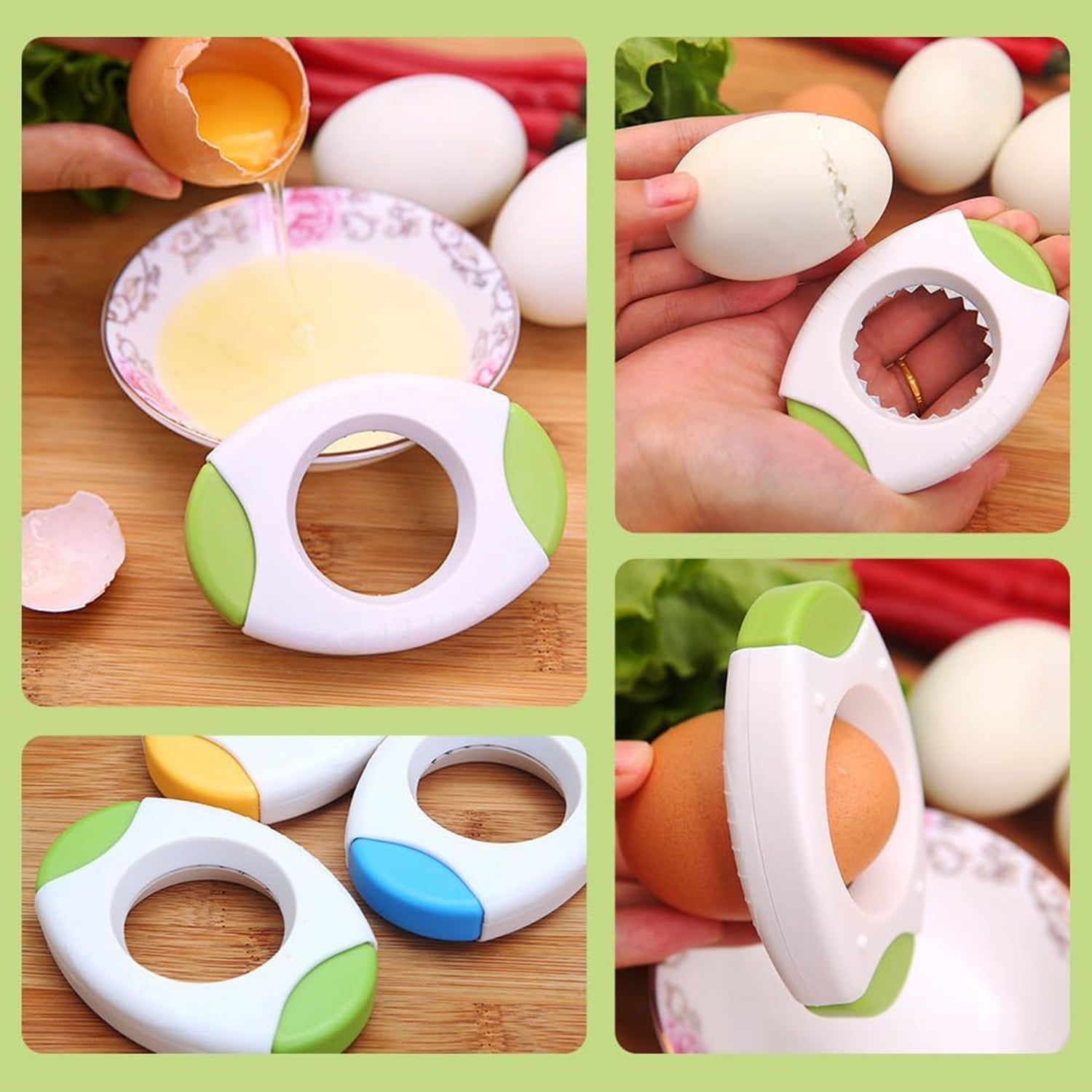 Egg Shell Opener for Hard Boiled Eggs,Egg Peeler Tool Topper Cutter Tool, Handheld Quick Raw Eggs Cracker Separator Tools, Kitchen Gadgets for Baking and Cooking Blue - Image 3