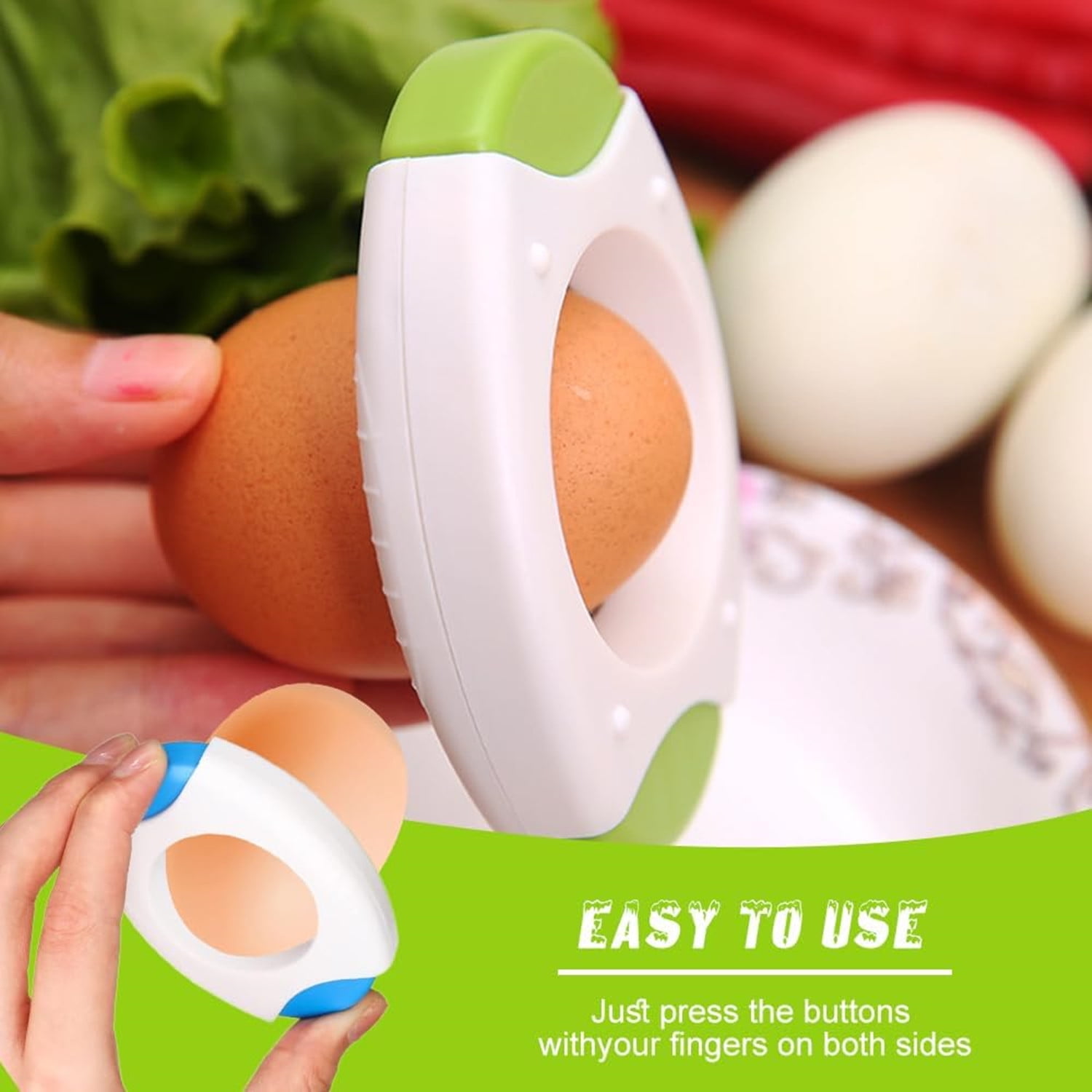 Egg Shell Opener for Hard Boiled Eggs,Egg Peeler Tool Topper Cutter Tool, Handheld Quick Raw Eggs Cracker Separator Tools, Kitchen Gadgets for Baking and Cooking Blue - Image 5