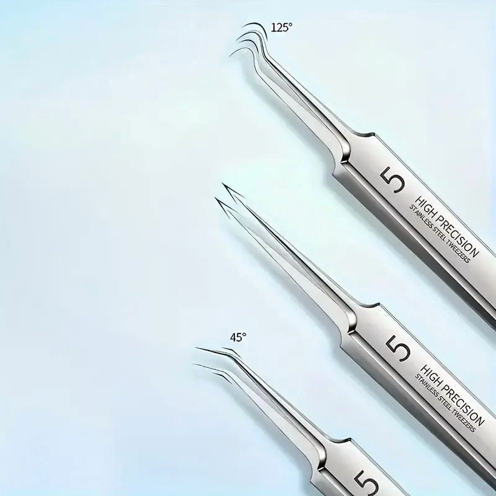 BYXAS Pimple Popper Tool Kit, 8 PCS Professional Stainless Steel Blackhead Remover Comedone Extractor Tools for Removing Zit on Face - Acne Removal Kit with Metal Case (Silver) 8 PCS with Makeup Mirror - Image 3