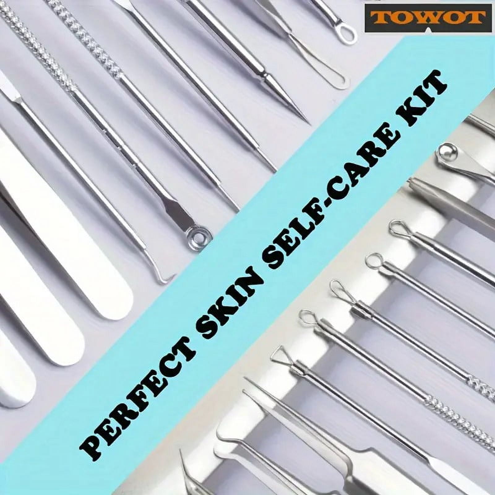BYXAS Pimple Popper Tool Kit, 8 PCS Professional Stainless Steel Blackhead Remover Comedone Extractor Tools for Removing Zit on Face - Acne Removal Kit with Metal Case (Silver) 11PCS with Makeup Mirror - Image 8
