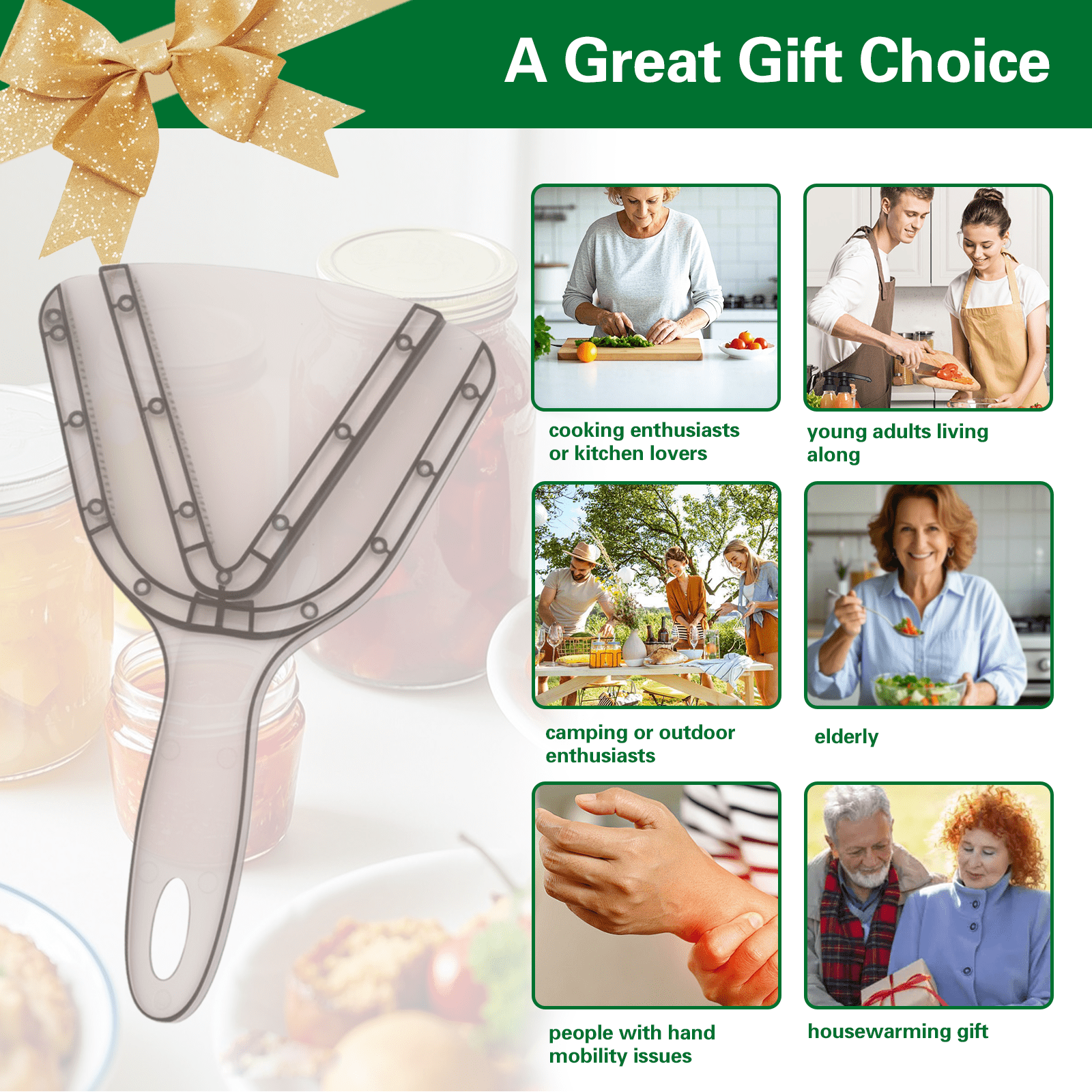 Jar Opener for Seniors with Arthritis 鈥?Effortless Lid & Bottle Opener for Weak Hands 鈥?Simple Twist Jar Opening Tool for Small & Large Lids 鈥?Practical Gift for Elderly Gray - Image 3