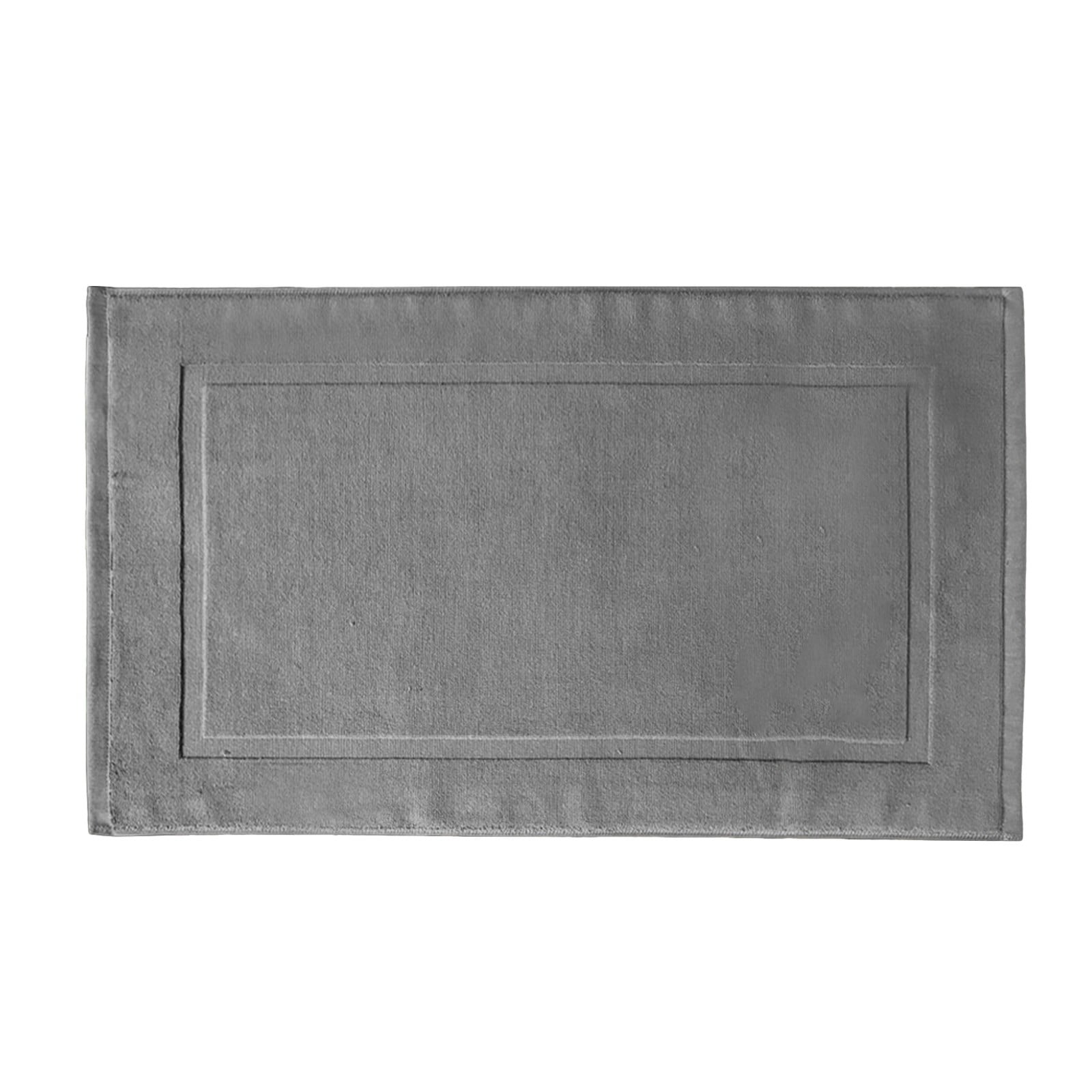 2PCS White Cotton Classic Rug Bath Mats Absorbent Cotton Hotel Spa Shower Bathtub Mats [Not A Bathroom Rug] Machine Washable Shower Bathroom Floor Towel A - Image 1