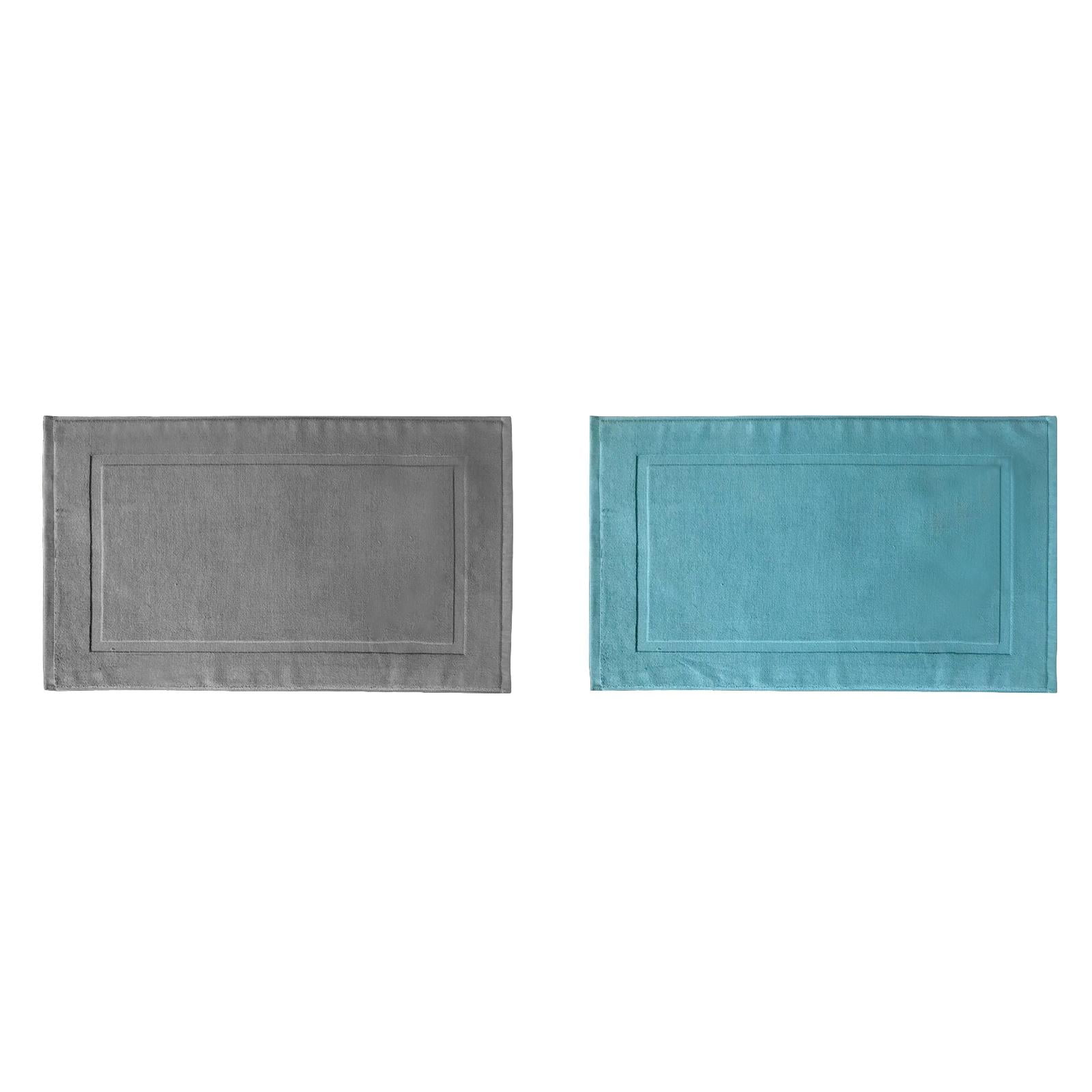 2PCS White Cotton Classic Rug Bath Mats Absorbent Cotton Hotel Spa Shower Bathtub Mats [Not A Bathroom Rug] Machine Washable Shower Bathroom Floor Towel A 1PCS & B 1PCS - Image 1