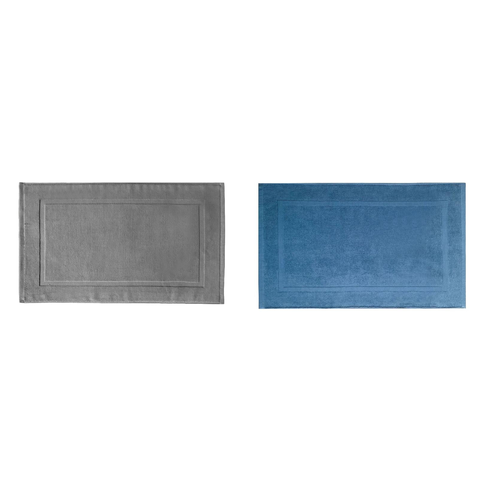 2PCS White Cotton Classic Rug Bath Mats Absorbent Cotton Hotel Spa Shower Bathtub Mats [Not A Bathroom Rug] Machine Washable Shower Bathroom Floor Towel A 1PCS & C 1PCS - Image 1