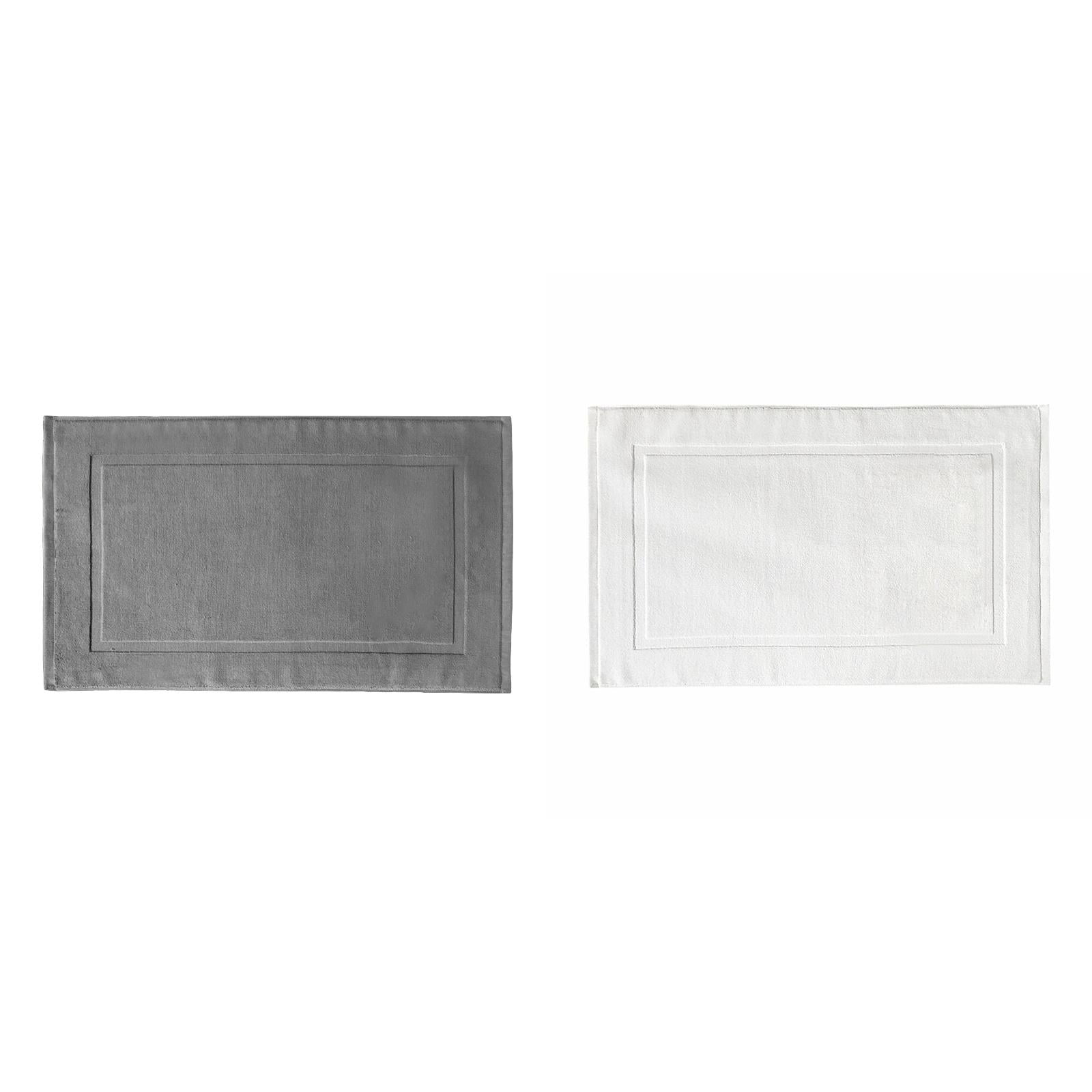 2PCS White Cotton Classic Rug Bath Mats Absorbent Cotton Hotel Spa Shower Bathtub Mats [Not A Bathroom Rug] Machine Washable Shower Bathroom Floor Towel A 1PCS & White 1PCS - Image 1