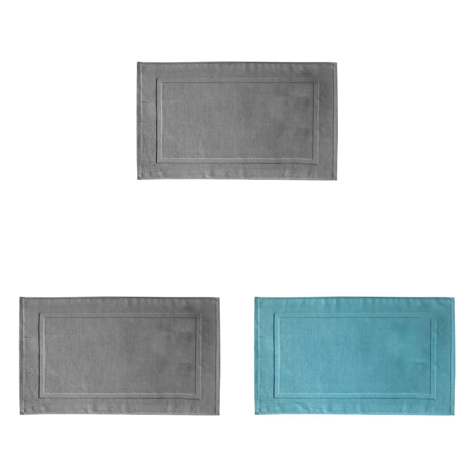 2PCS White Cotton Classic Rug Bath Mats Absorbent Cotton Hotel Spa Shower Bathtub Mats [Not A Bathroom Rug] Machine Washable Shower Bathroom Floor Towel A 2PCS & B 1PCS - Image 1