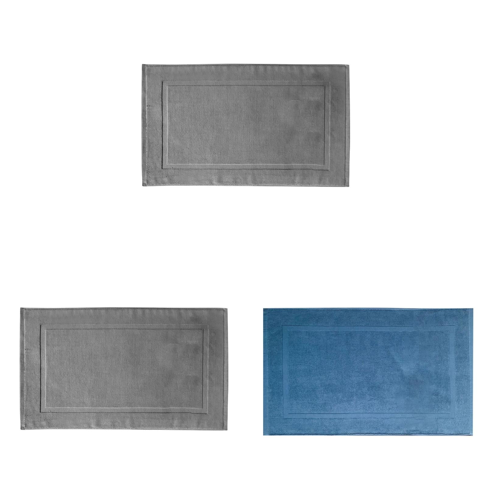 2PCS White Cotton Classic Rug Bath Mats Absorbent Cotton Hotel Spa Shower Bathtub Mats [Not A Bathroom Rug] Machine Washable Shower Bathroom Floor Towel A 2PCS & C 1PCS - Image 1