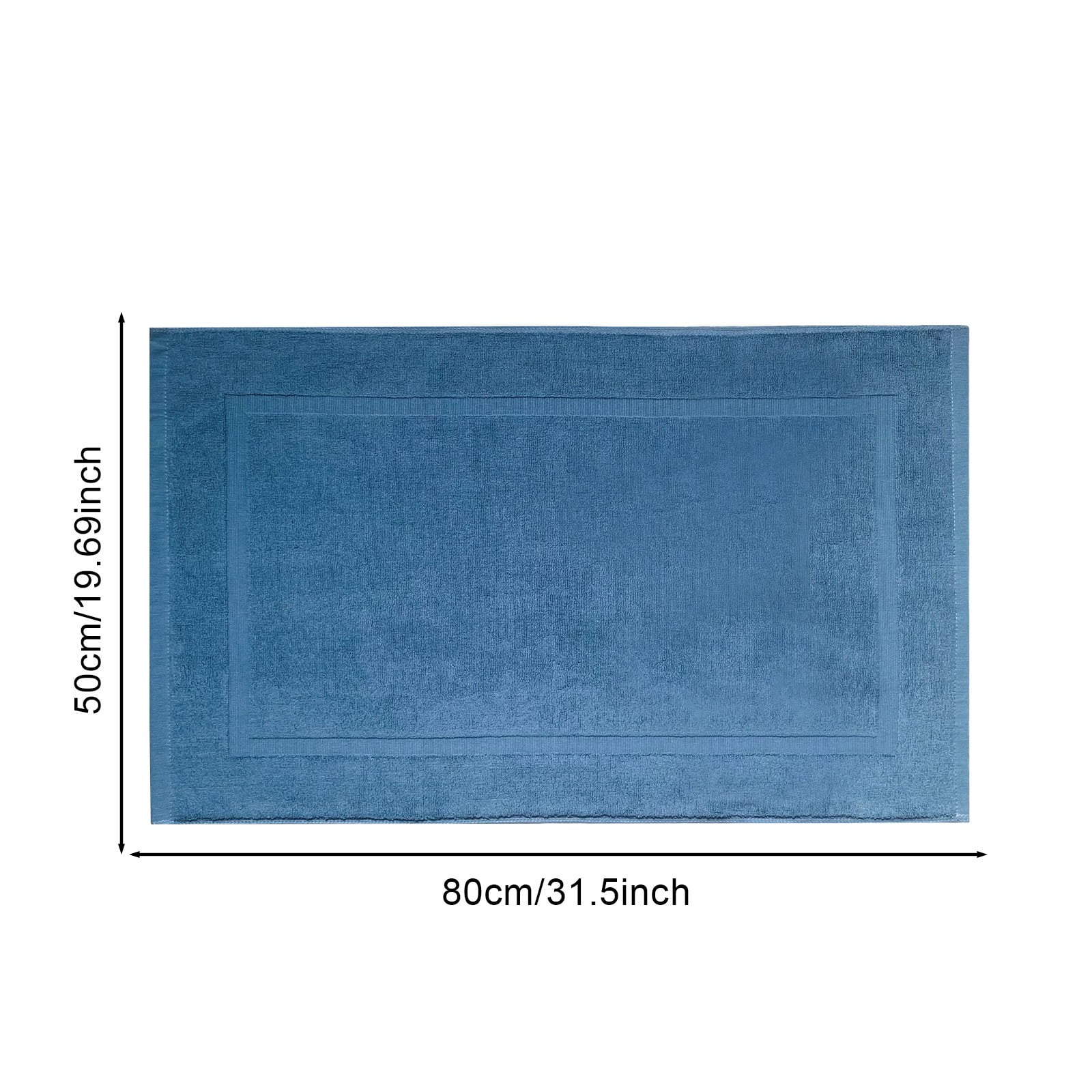2PCS White Cotton Classic Rug Bath Mats Absorbent Cotton Hotel Spa Shower Bathtub Mats [Not A Bathroom Rug] Machine Washable Shower Bathroom Floor Towel B - Image 3
