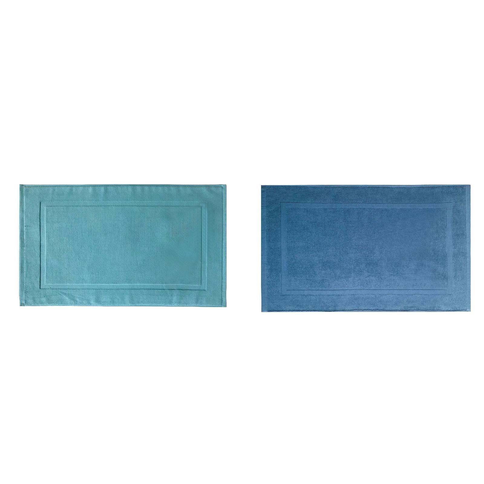 2PCS White Cotton Classic Rug Bath Mats Absorbent Cotton Hotel Spa Shower Bathtub Mats [Not A Bathroom Rug] Machine Washable Shower Bathroom Floor Towel B 1PCS & C 1PCS - Image 1