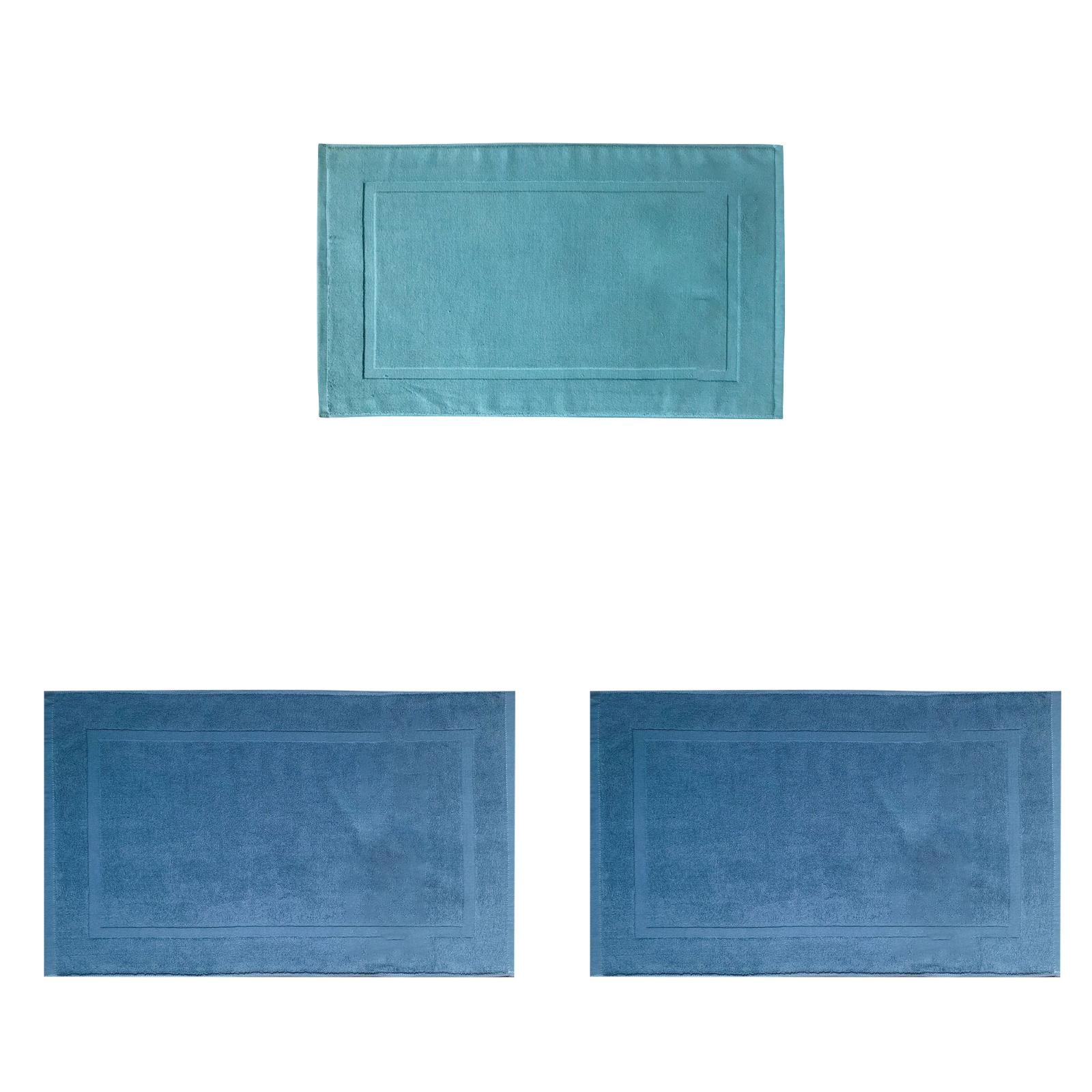 2PCS White Cotton Classic Rug Bath Mats Absorbent Cotton Hotel Spa Shower Bathtub Mats [Not A Bathroom Rug] Machine Washable Shower Bathroom Floor Towel B 1PCS & C 2PCS - Image 1