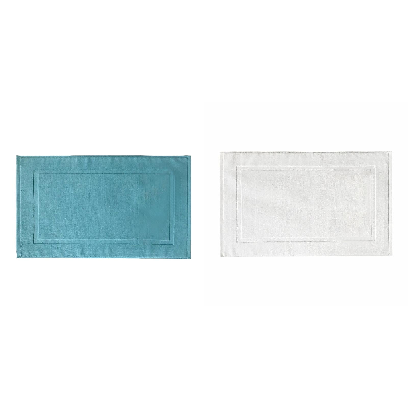 2PCS White Cotton Classic Rug Bath Mats Absorbent Cotton Hotel Spa Shower Bathtub Mats [Not A Bathroom Rug] Machine Washable Shower Bathroom Floor Towel B 1PCS & White 1PCS - Image 1