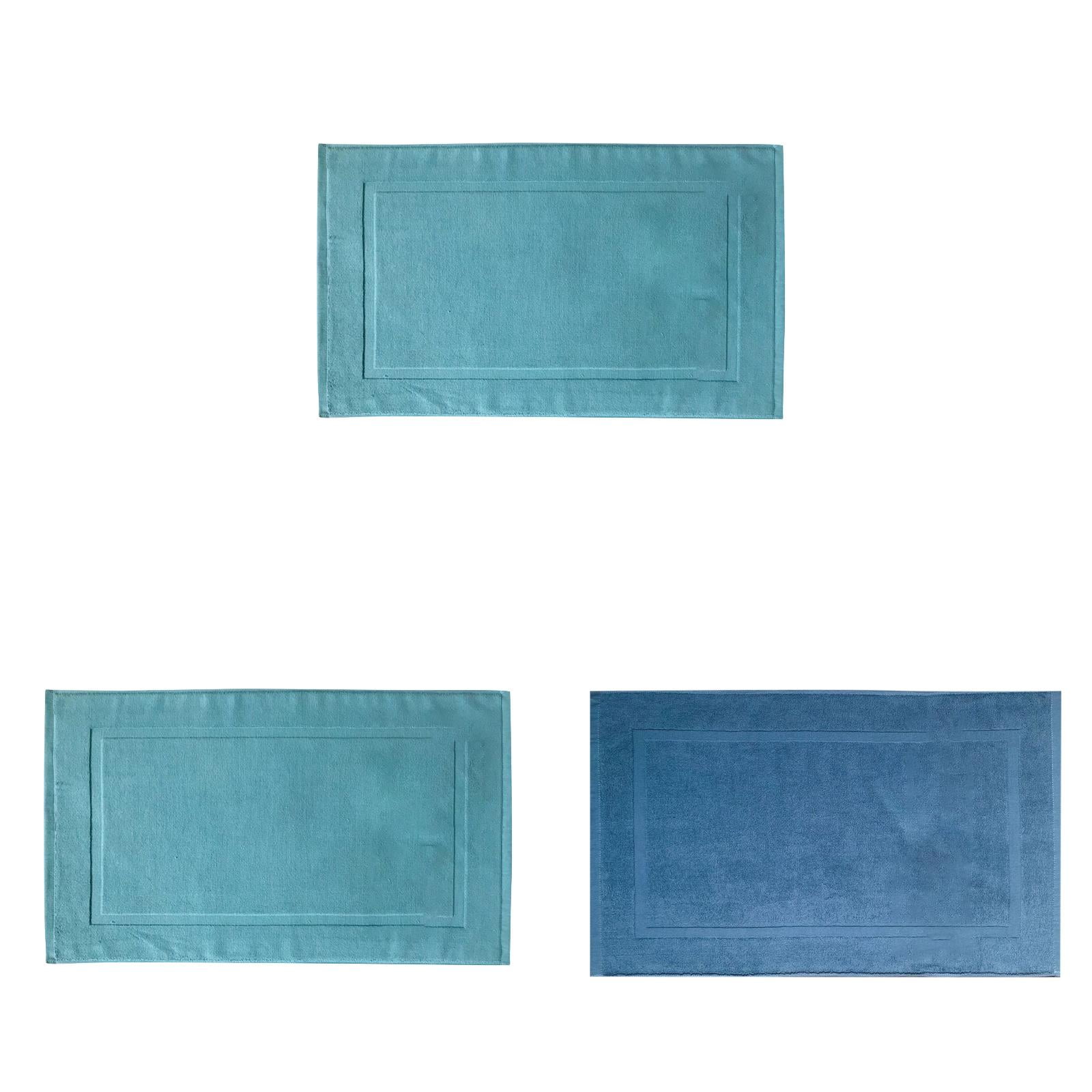2PCS White Cotton Classic Rug Bath Mats Absorbent Cotton Hotel Spa Shower Bathtub Mats [Not A Bathroom Rug] Machine Washable Shower Bathroom Floor Towel B 2PCS & C 1PCS - Image 1