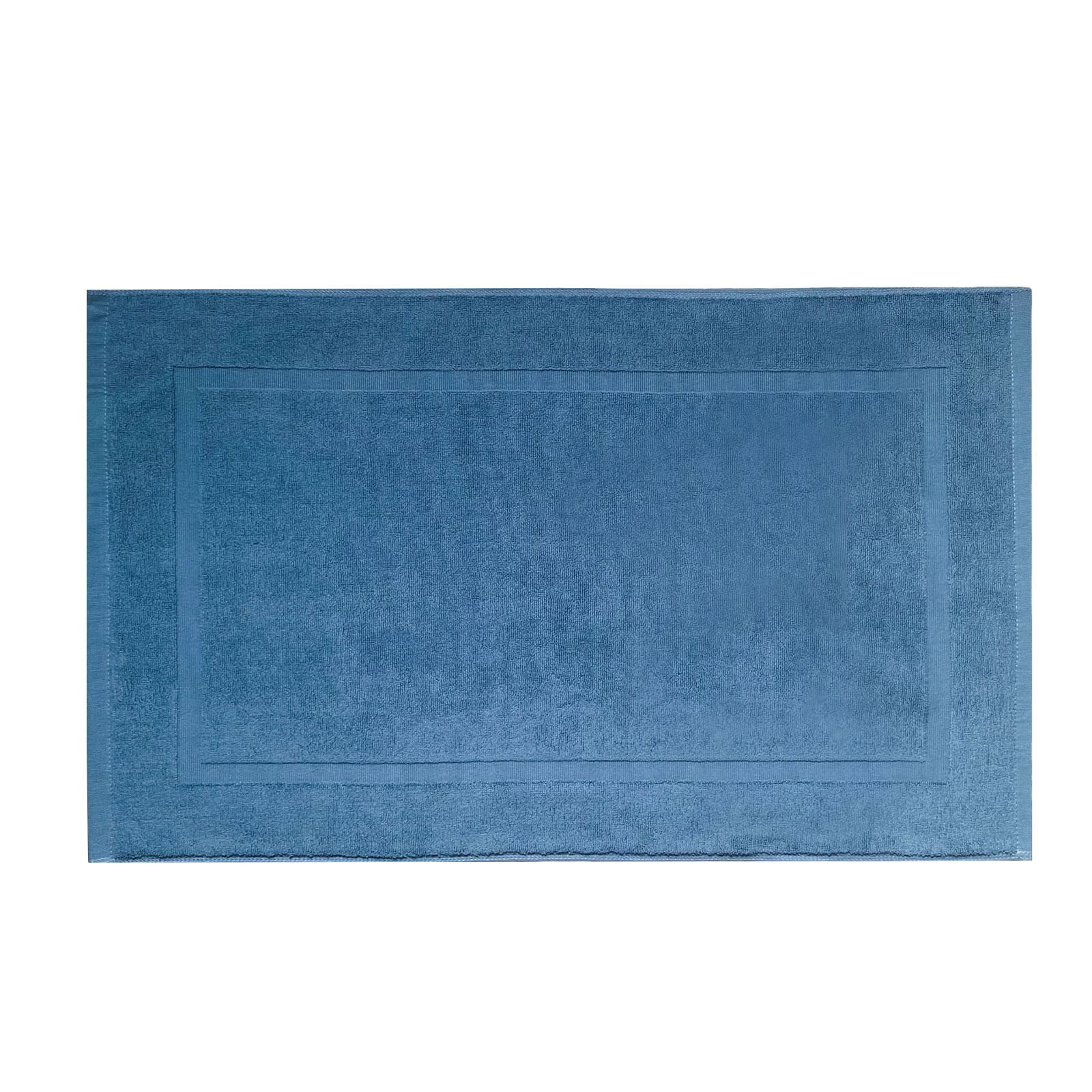 2PCS White Cotton Classic Rug Bath Mats Absorbent Cotton Hotel Spa Shower Bathtub Mats [Not A Bathroom Rug] Machine Washable Shower Bathroom Floor Towel C - Image 1