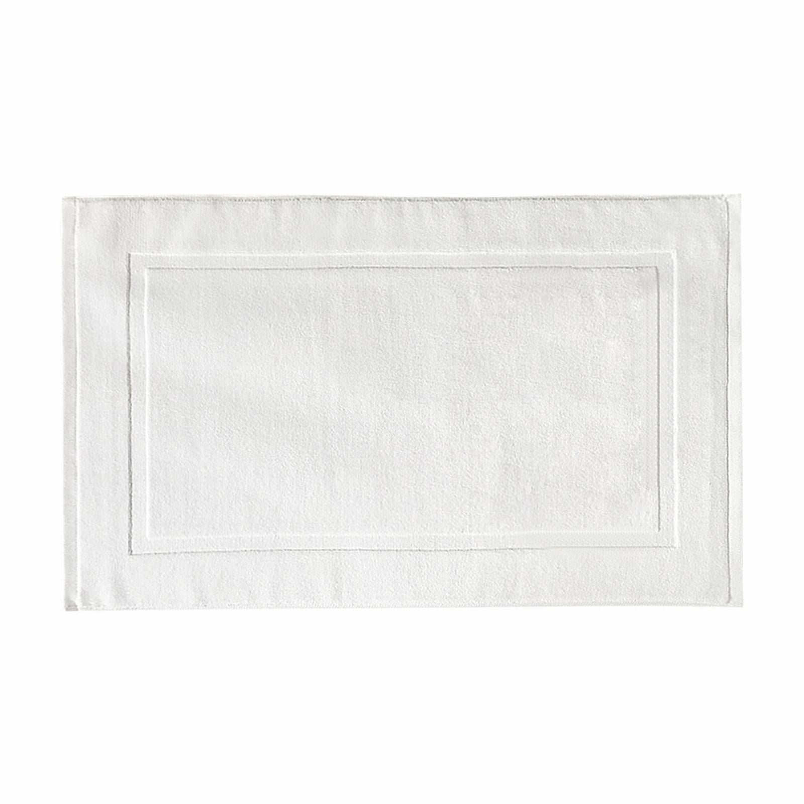 2PCS White Cotton Classic Rug Bath Mats Absorbent Cotton Hotel Spa Shower Bathtub Mats [Not A Bathroom Rug] Machine Washable Shower Bathroom Floor Towel C-White - Image 1