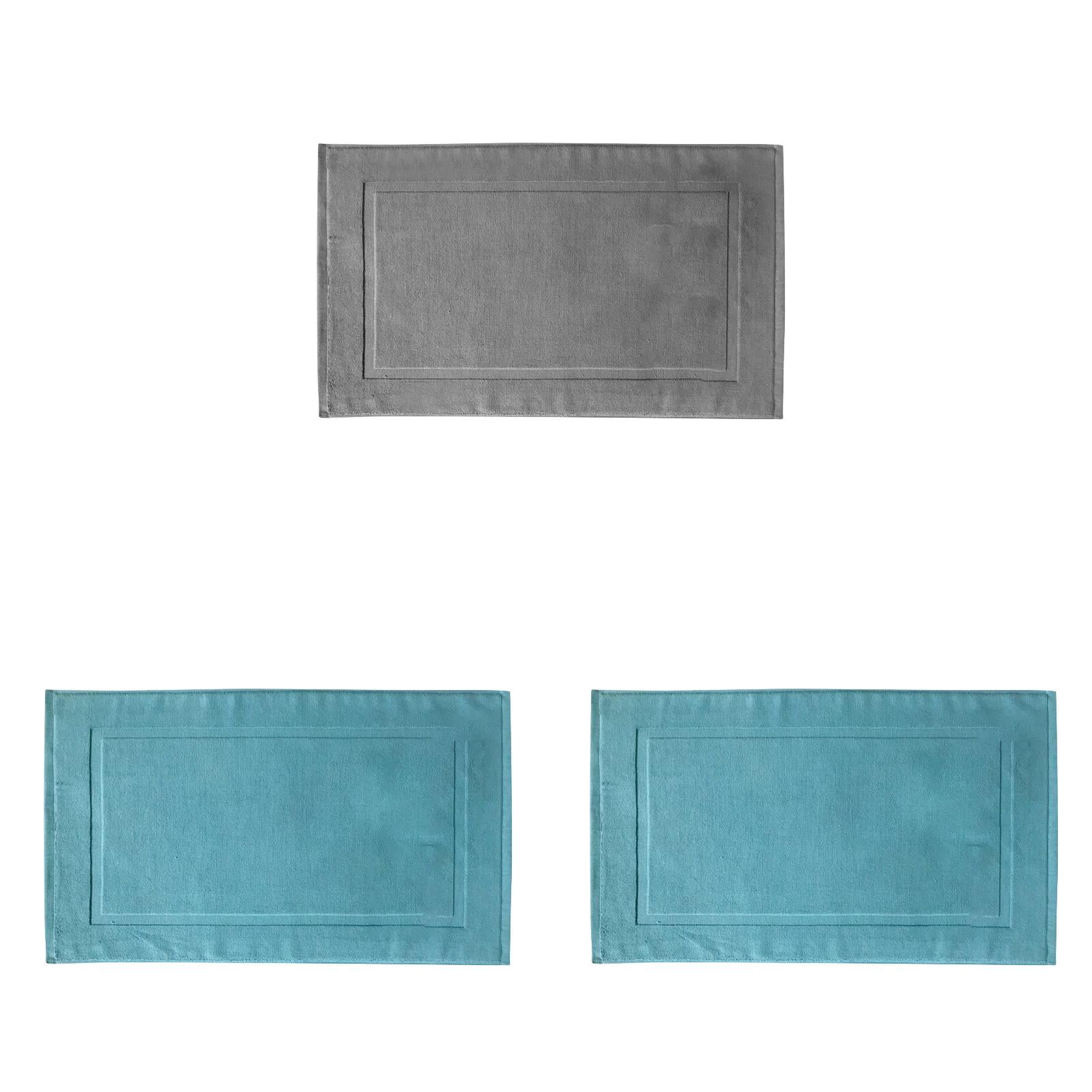 2PCS White Cotton Classic Rug Bath Mats Absorbent Cotton Hotel Spa Shower Bathtub Mats [Not A Bathroom Rug] Machine Washable Shower Bathroom Floor Towel F-A 1PCS & B 2PCS - Image 1