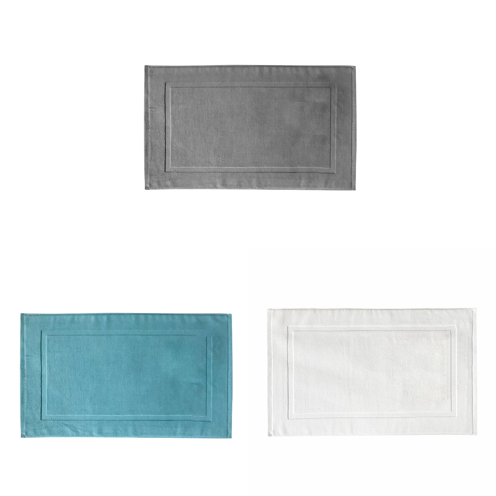 2PCS White Cotton Classic Rug Bath Mats Absorbent Cotton Hotel Spa Shower Bathtub Mats [Not A Bathroom Rug] Machine Washable Shower Bathroom Floor Towel White 1PCS & A 1PCS & B 1PCS - Image 1