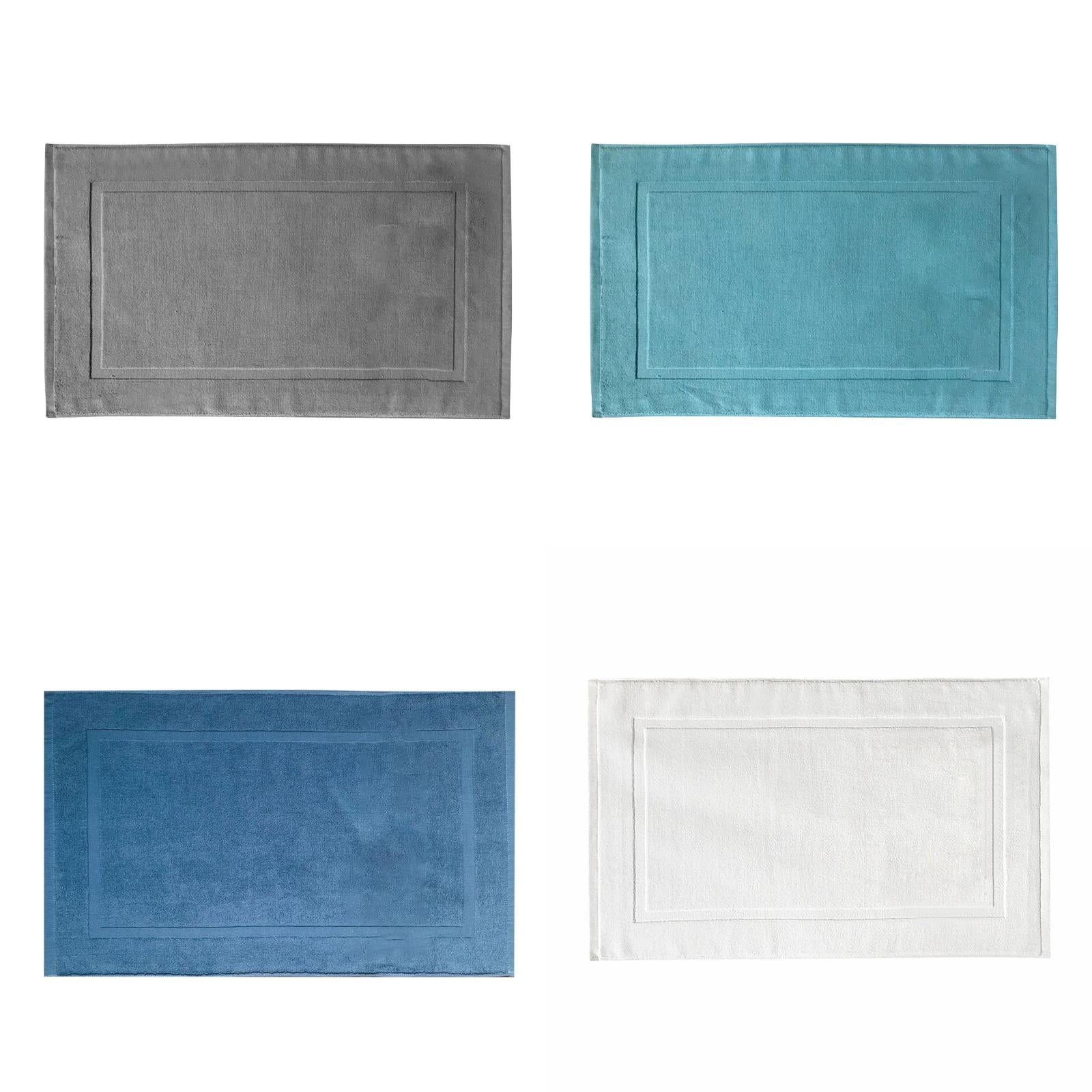 2PCS White Cotton Classic Rug Bath Mats Absorbent Cotton Hotel Spa Shower Bathtub Mats [Not A Bathroom Rug] Machine Washable Shower Bathroom Floor Towel White 1PCS & A 1PCS & B 1PCS & C 1PCS - Image 1