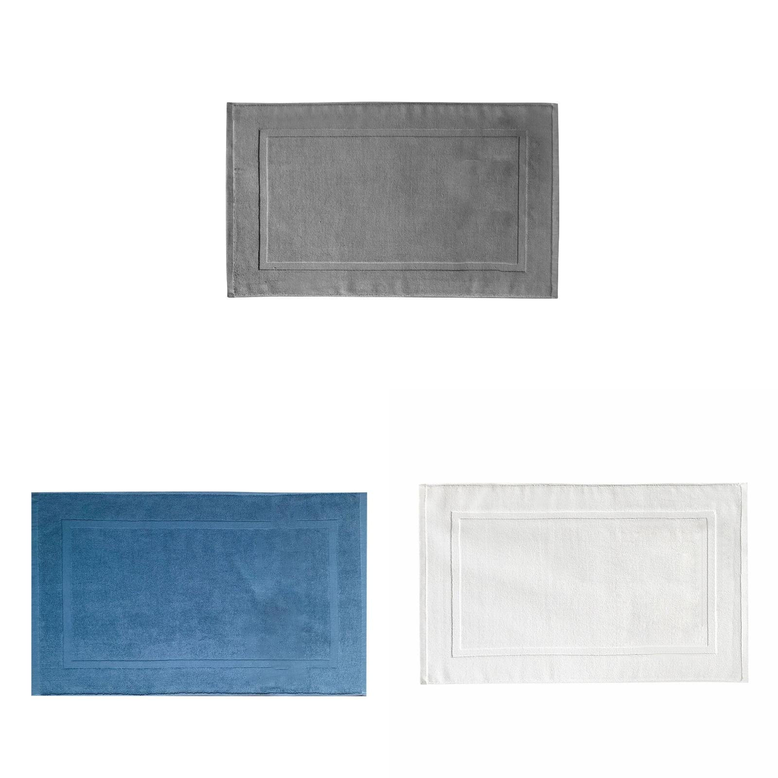 2PCS White Cotton Classic Rug Bath Mats Absorbent Cotton Hotel Spa Shower Bathtub Mats [Not A Bathroom Rug] Machine Washable Shower Bathroom Floor Towel White 1PCS & A 1PCS & C 1PCS - Image 1