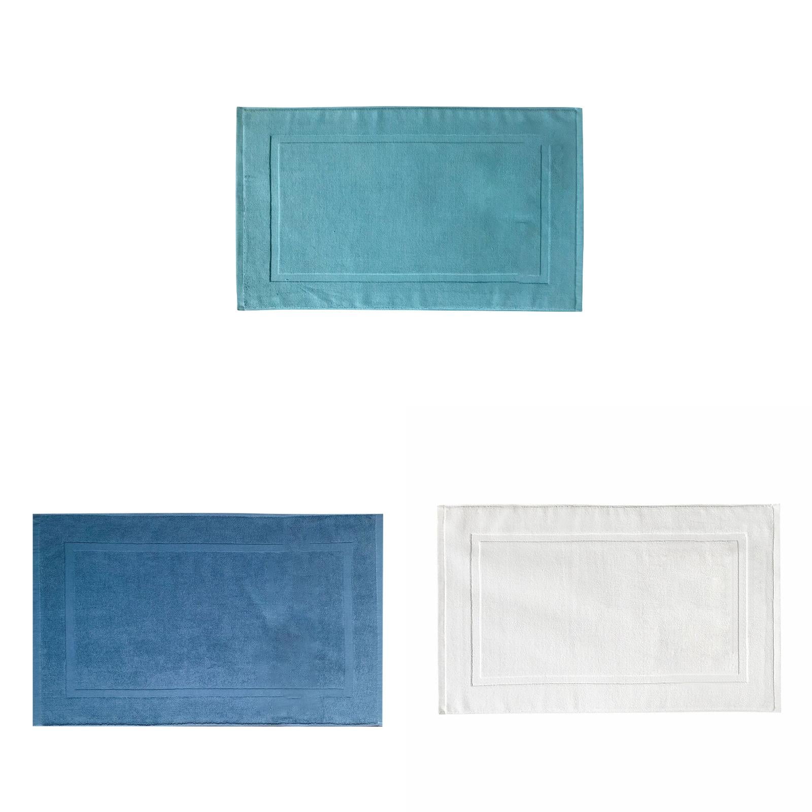 2PCS White Cotton Classic Rug Bath Mats Absorbent Cotton Hotel Spa Shower Bathtub Mats [Not A Bathroom Rug] Machine Washable Shower Bathroom Floor Towel White 1PCS & B 1PCS & C 1PCS - Image 1
