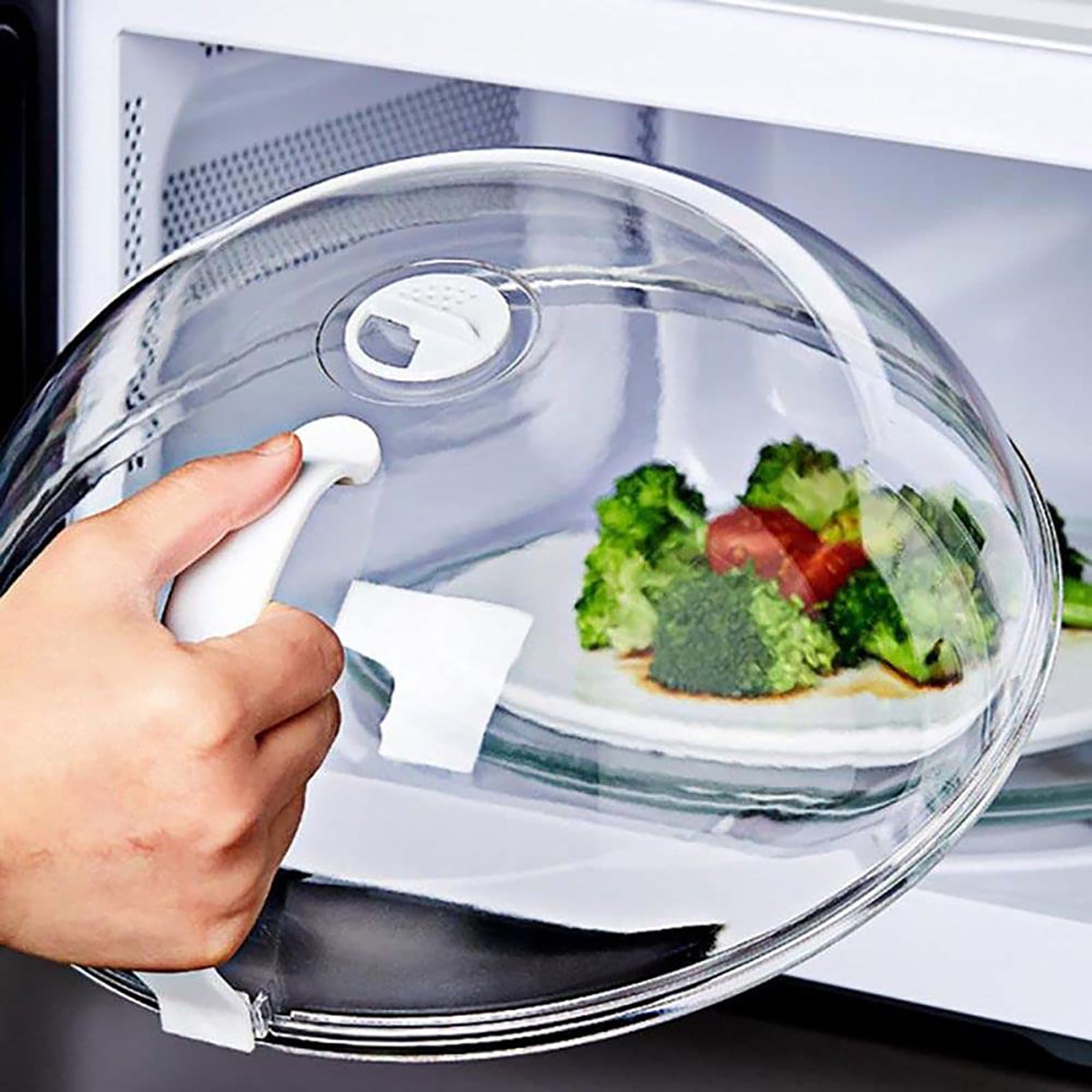 Mesh Food Covers Microwave Cover Dome Tent Bakery Dessert Microwave Splatter Guard Picnic Food Net Food Cover Home Food Protective Cover Home Food Cover Display Cover Cake,9.05in*9.05in 23x9.5cm Silver - Image 1