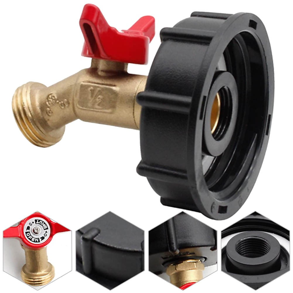 275-330 Gallon IBC Tote Water Tank Adapter 2 Free Brass Hose Faucet Water - Image 2