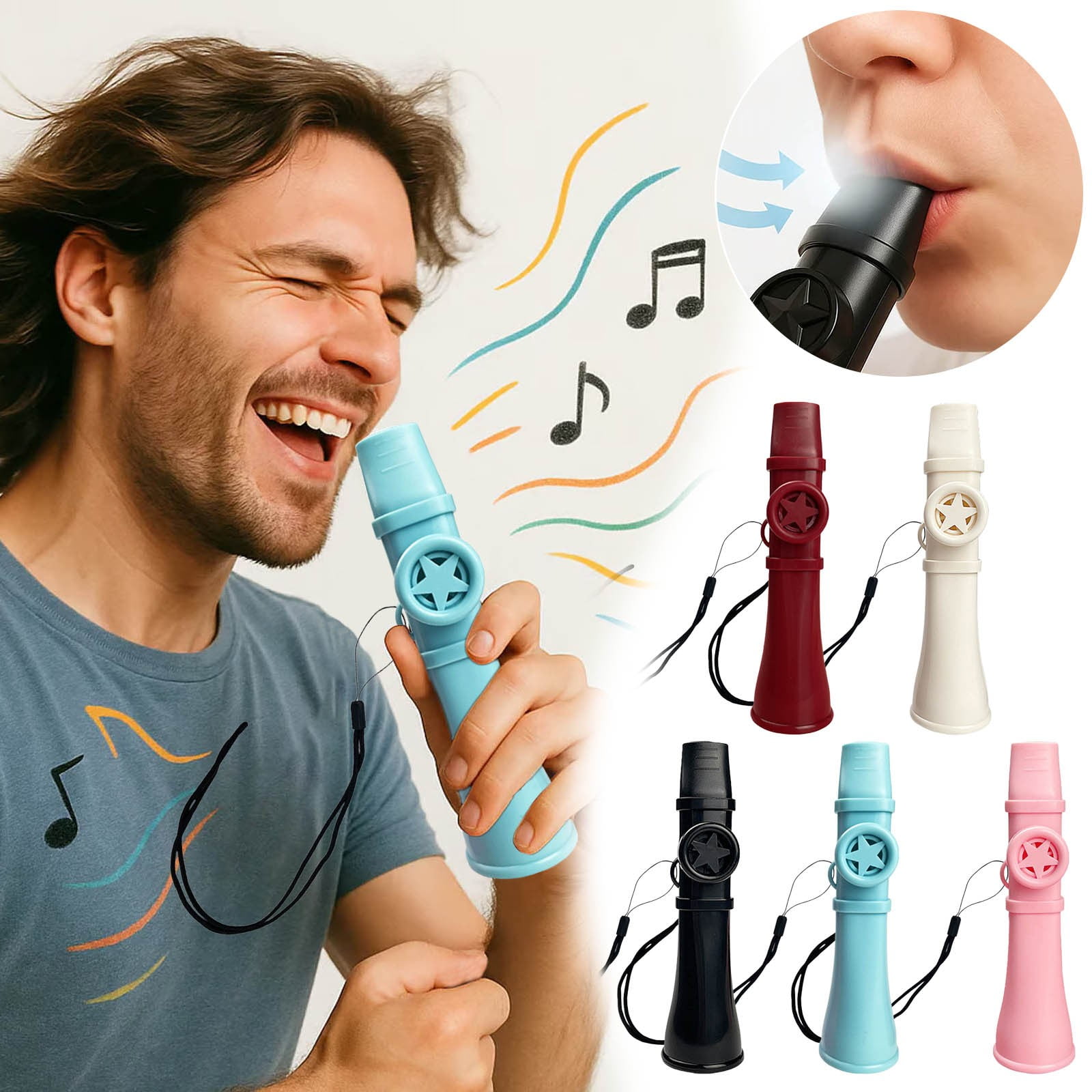 Professional Kazoo for Adults Kids, Upgrade Plastic Kazoos with Adjustable Tone Multi Colors Kazoo Musical Instruments for Guitar, Ukulele, Piano & Violin, Easy to Learn (Blue) Pink - Image 5