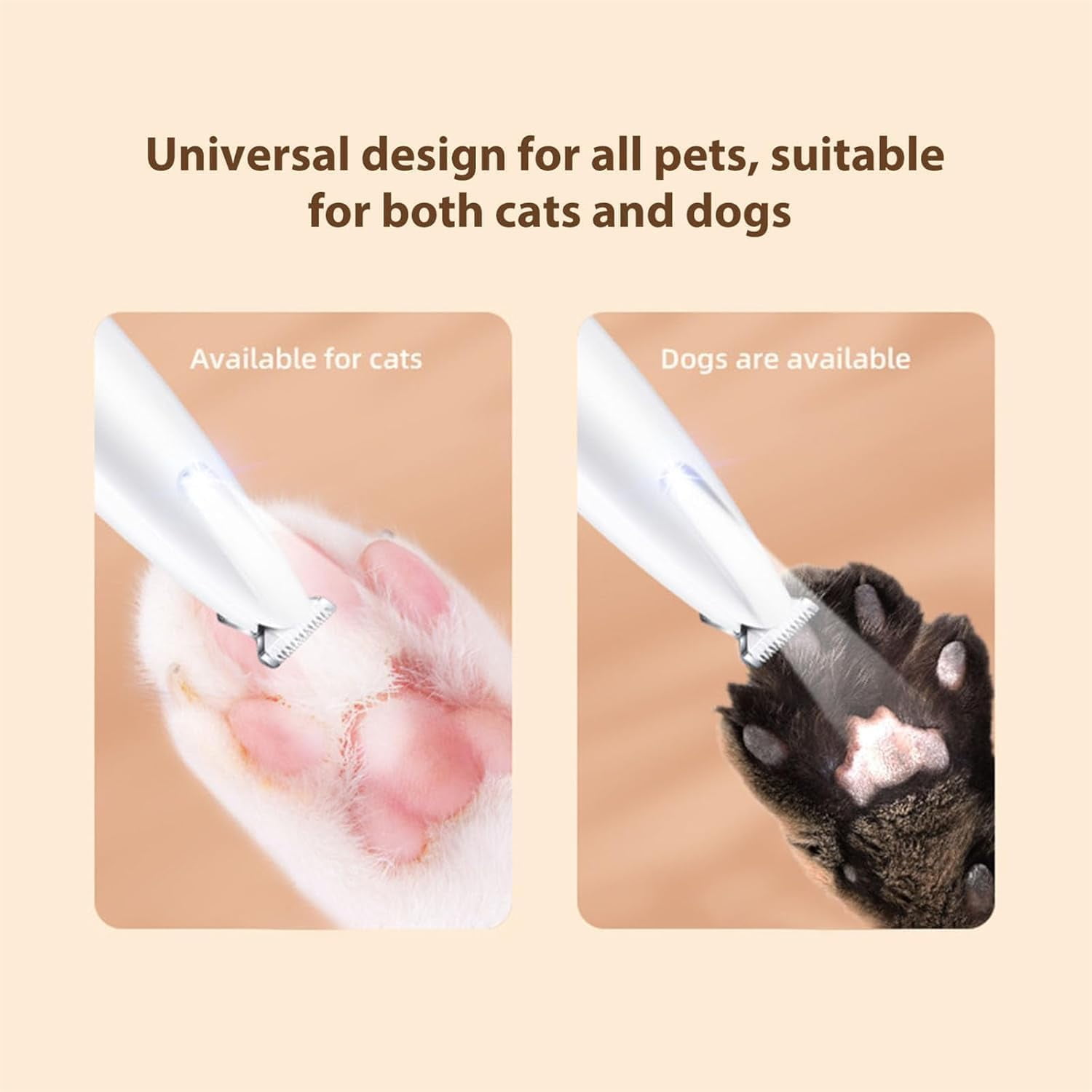 Belvedere Cat Grooming Trimmer - Rechargeable Low Noise Clipper with LED Light, Waterproof & Precision for Sensitive Areas 1set - Image 3