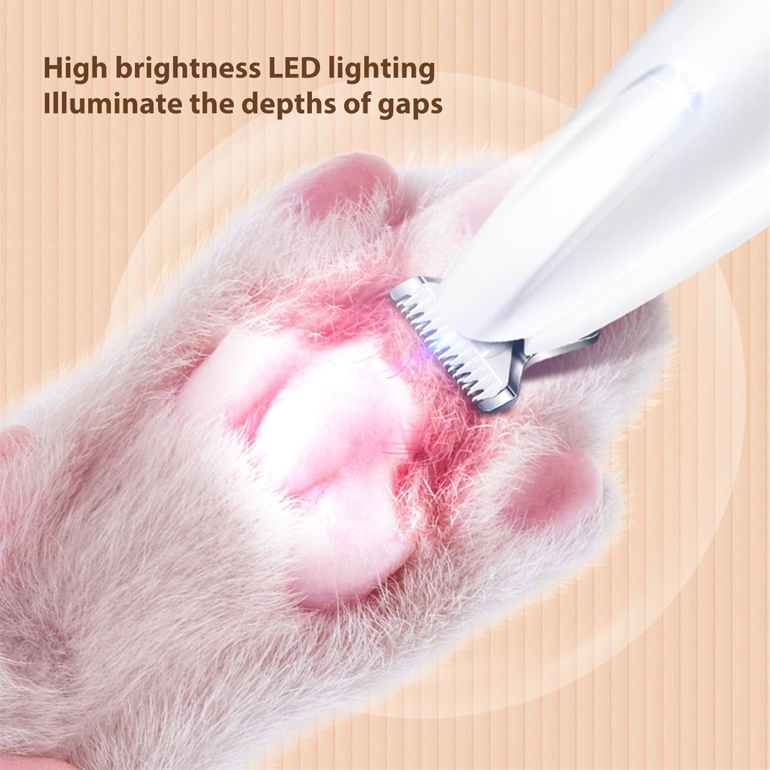 Belvedere Cat Grooming Trimmer - Rechargeable Low Noise Clipper with LED Light, Waterproof & Precision for Sensitive Areas 2set - Image 5