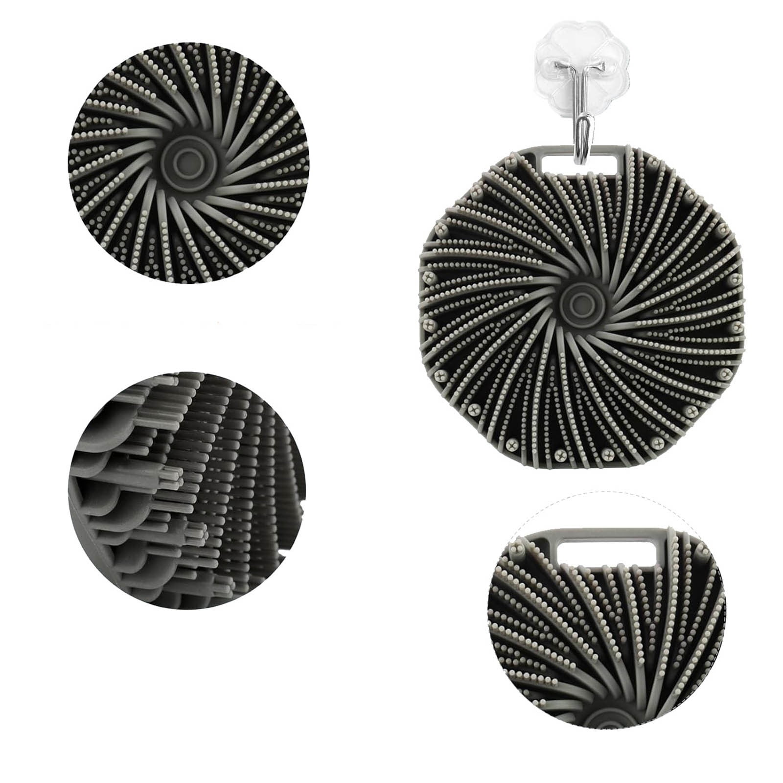 Scrubbies The Sud Bud Silicone Body Scrubber - Exfoliating for Sensitive Skin, Shower Use, Hanging Design, Durable Massage Brush,##grey/1 pc #blue - Image 5