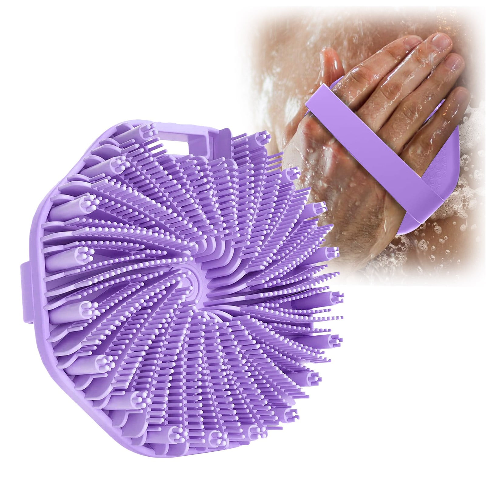 Scrubbies The Sud Bud Silicone Body Scrubber - Exfoliating for Sensitive Skin, Shower Use, Hanging Design, Durable Massage Brush,##grey/1 pc #purple - Image 2