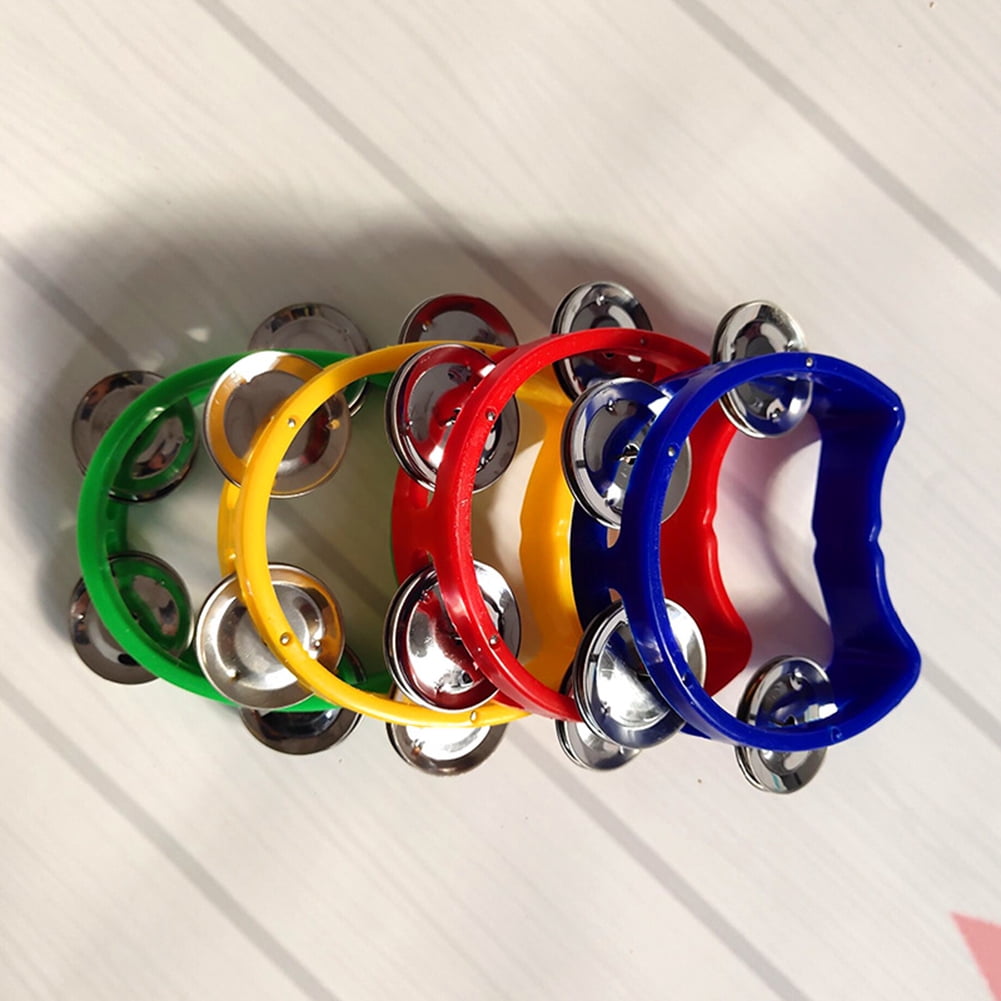 Kotyreds 4pcs Hand Tambourine Drum Bell Metal Jingles Percussion Kids Musical Game Toys One Size Multicolor - Image 6