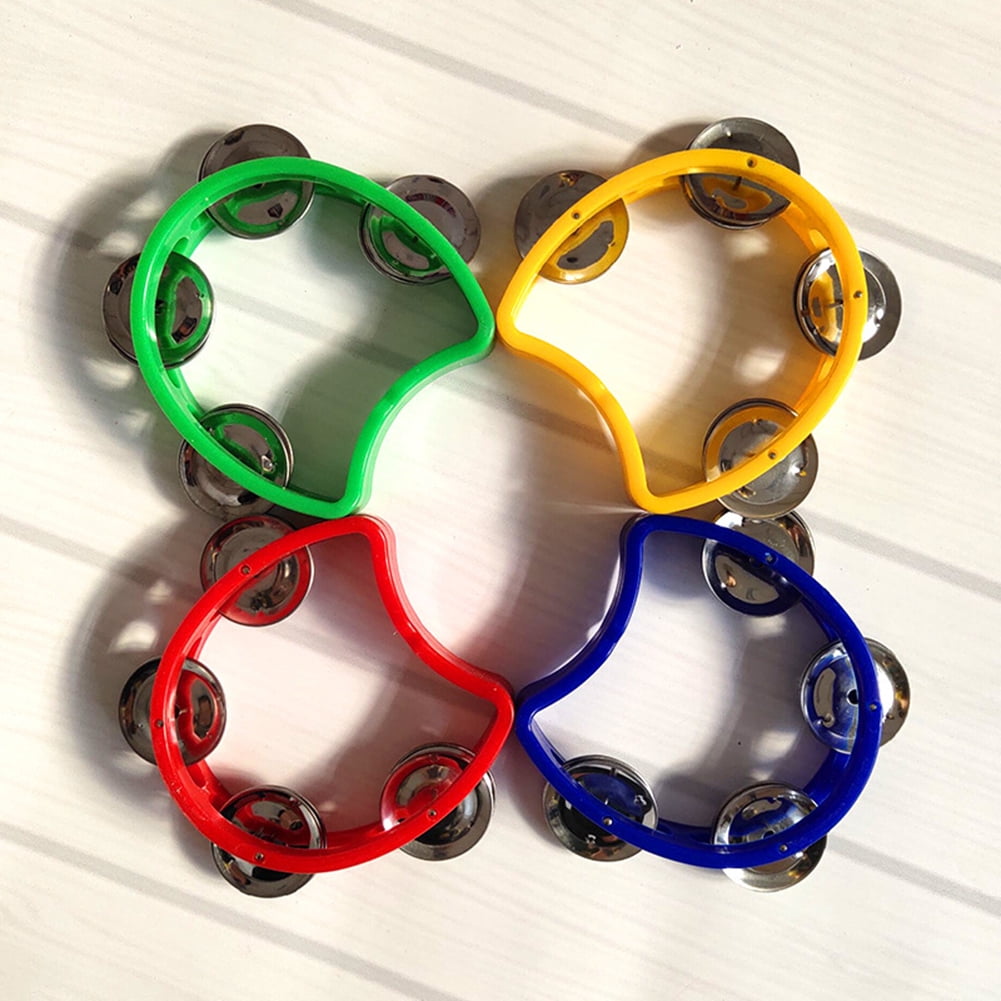 Kotyreds 4pcs Hand Tambourine Drum Bell Metal Jingles Percussion Kids Musical Game Toys One Size Multicolor - Image 7