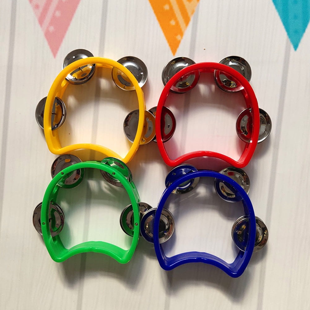 Kotyreds 4pcs Hand Tambourine Drum Bell Metal Jingles Percussion Kids Musical Game Toys One Size Multicolor - Image 8