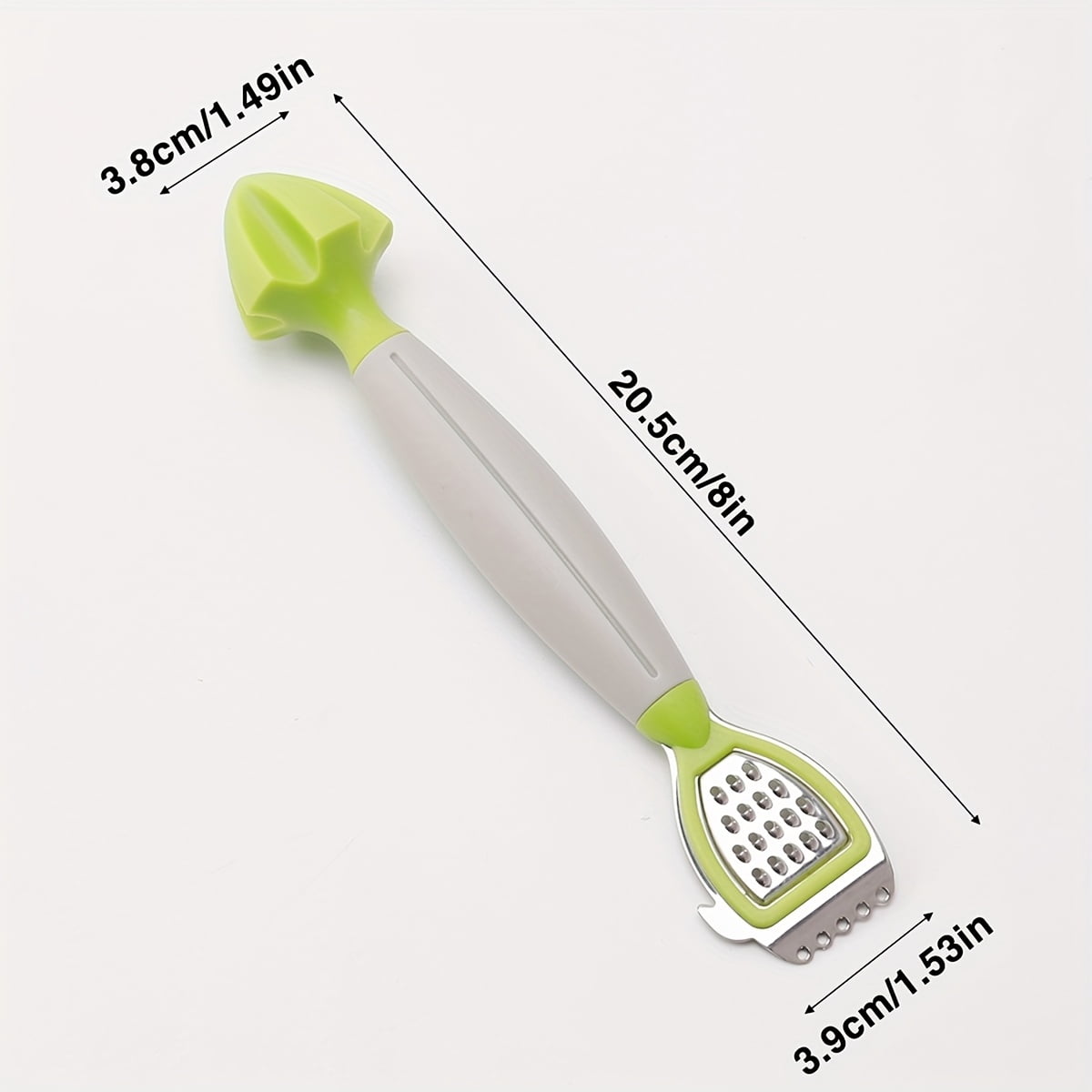 Green Stainless Steel 3-in-1 Citrus Zester & Juicer – Multi-Functional Lemon Grater, Peeler & Juicing Tool with Soft Grip Handle for Oranges, Limes & Grapefruit - Image 3