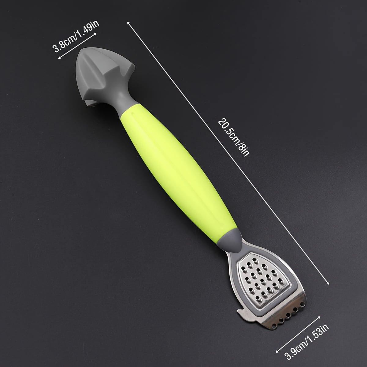 Green Stainless Steel 3-in-1 Citrus Zester & Juicer – Multi-Functional Lemon Grater, Peeler & Juicing Tool with Soft Grip Handle for Oranges, Limes & Grapefruit - Image 5