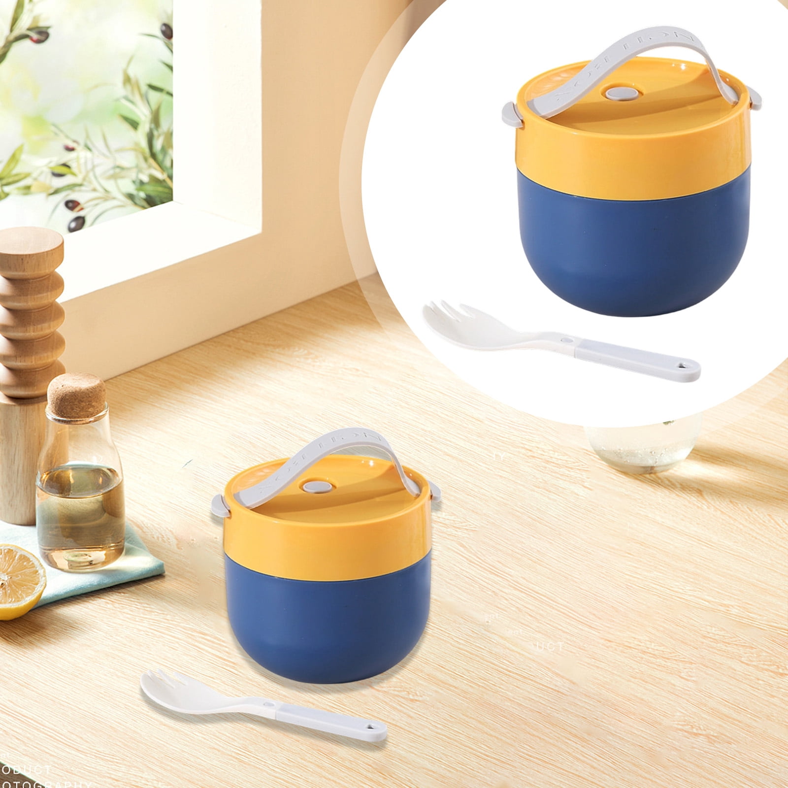 Ramen BBlueowl, Soup Bowls, Microwave Ramen Bowl with Lid, Lunch Box with Lid, Durable and Heat Resistant Bowl for Noodles, Rice, and Soups, Perfect for Home, Office, or School Meals， Z13_D - Image 1