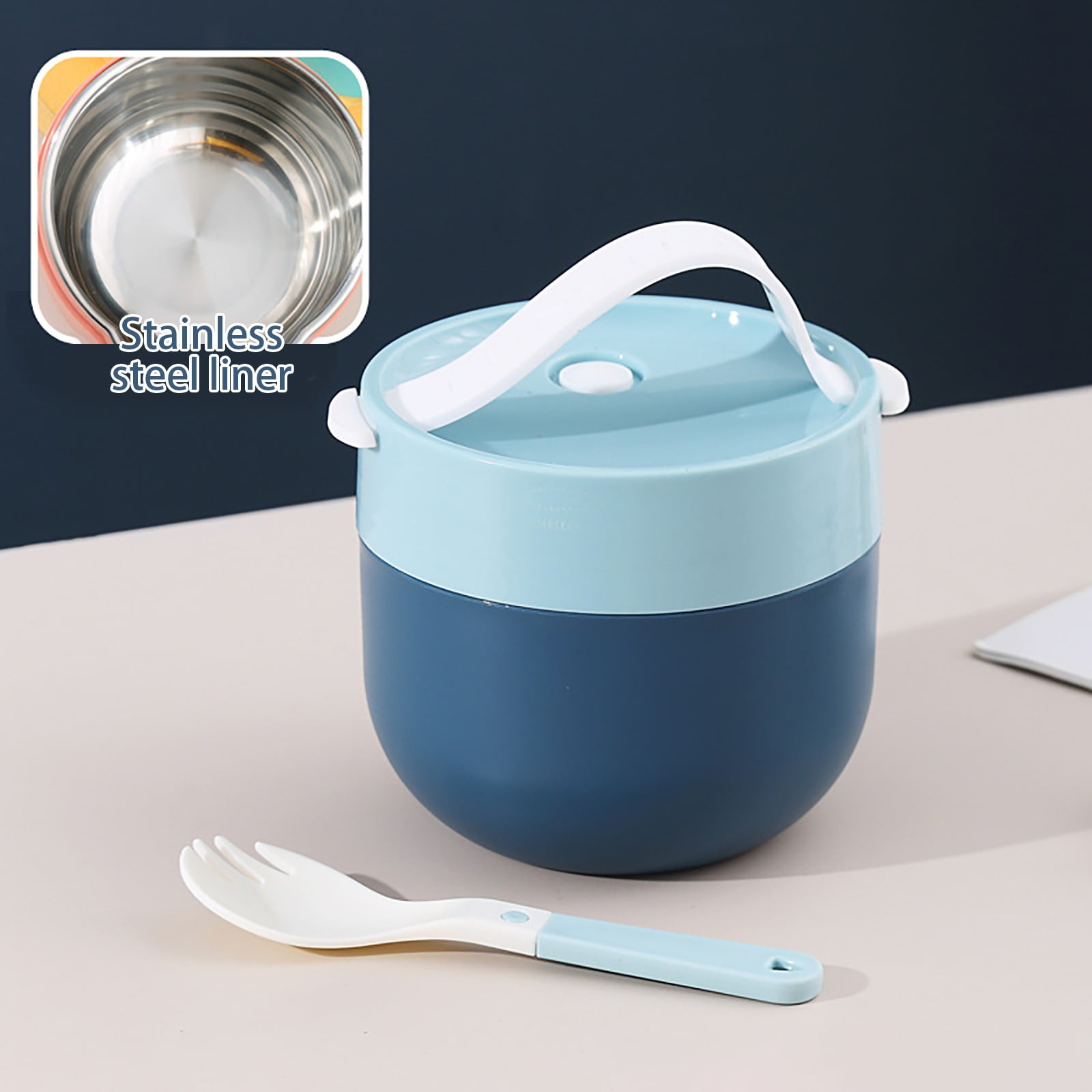 Ramen BBlueowl, Soup Bowls, Microwave Ramen Bowl with Lid, Lunch Box with Lid, Durable and Heat Resistant Bowl for Noodles, Rice, and Soups, Perfect for Home, Office, or School Meals， Z16_Sky Blue - Image 1