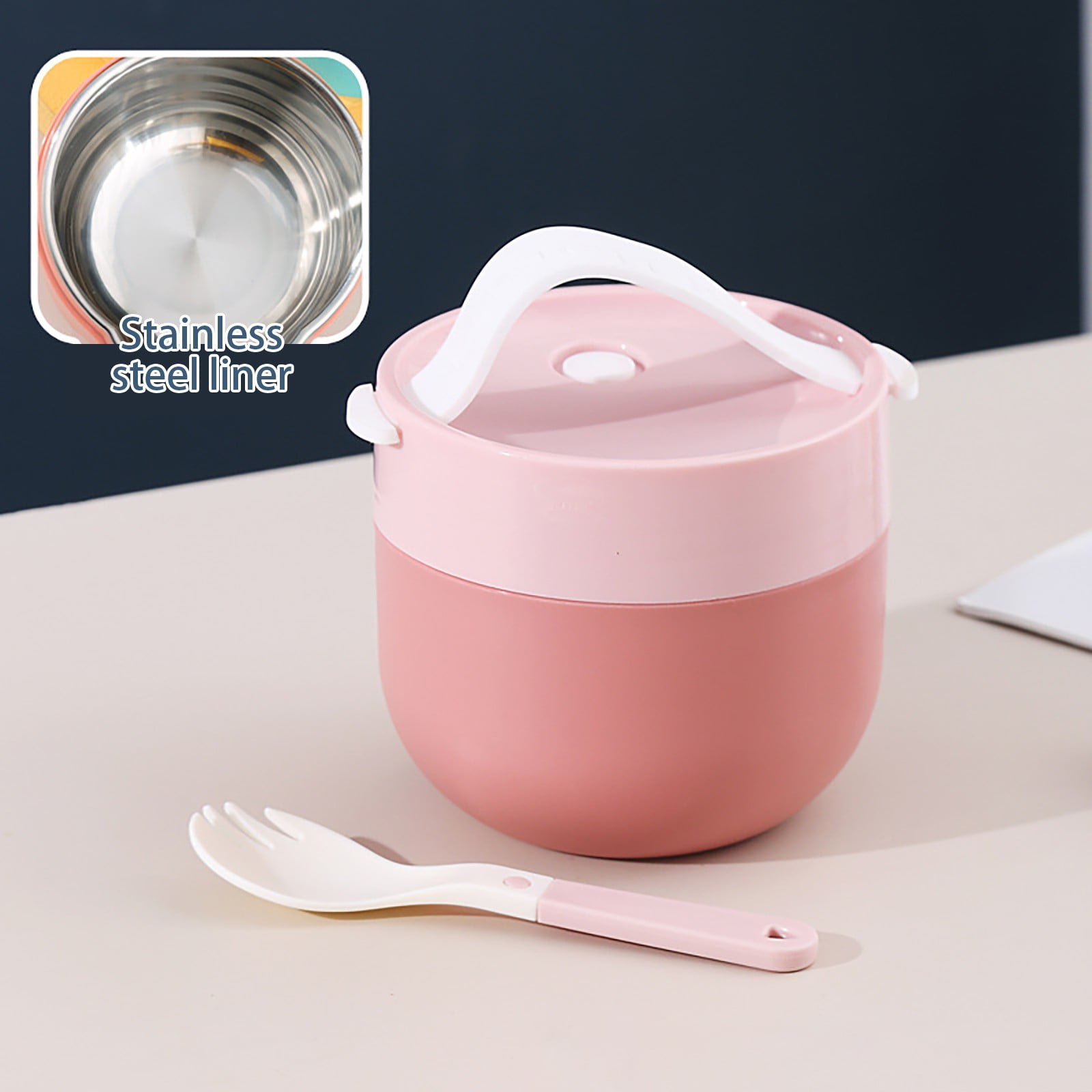 Ramen BBlueowl, Soup Bowls, Microwave Ramen Bowl with Lid, Lunch Box with Lid, Durable and Heat Resistant Bowl for Noodles, Rice, and Soups, Perfect for Home, Office, or School Meals， Z17_Pink - Image 1