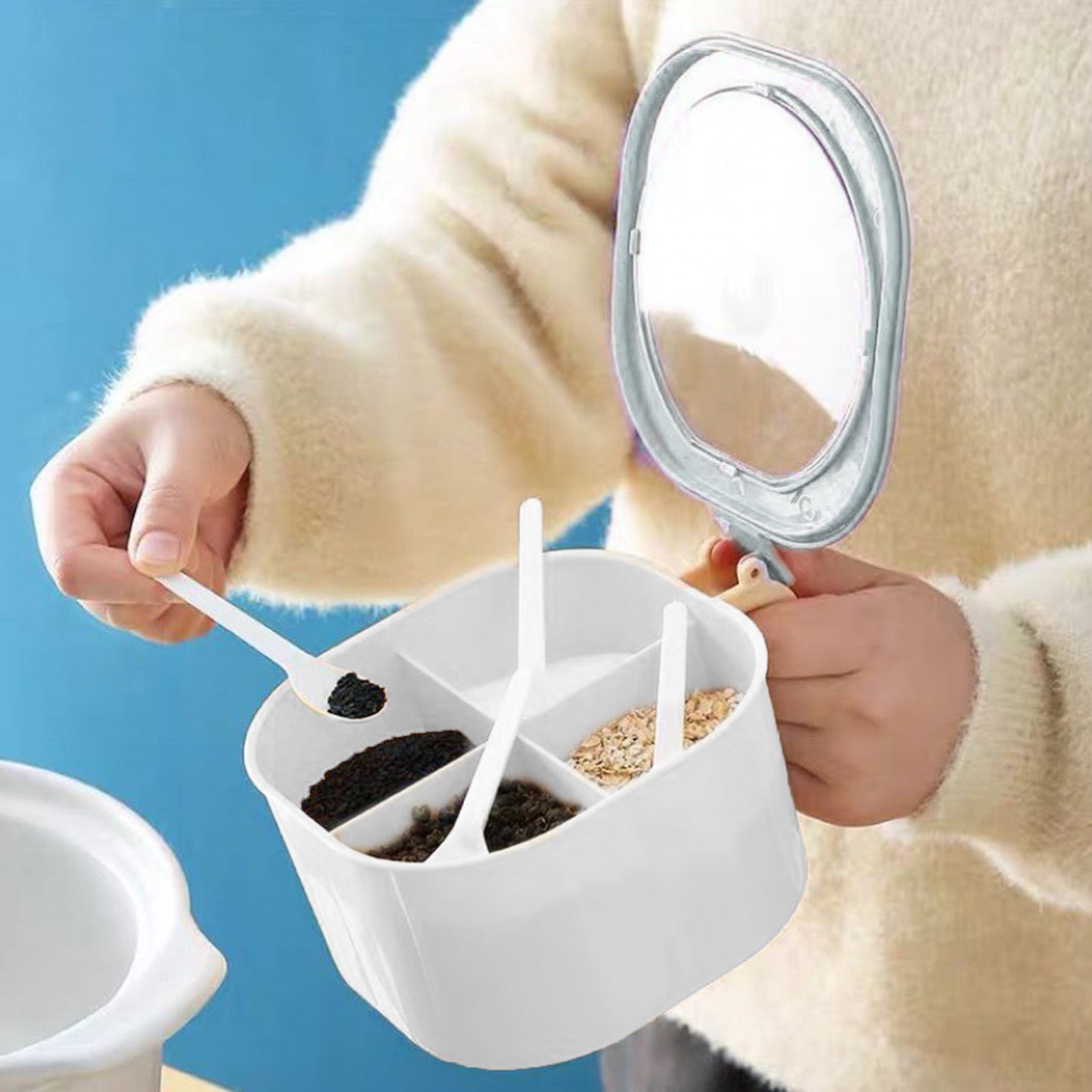 Ramen BBlueowl, Soup Bowls, Microwave Ramen Bowl with Lid, Lunch Box with Lid, Durable and Heat Resistant Bowl for Noodles, Rice, and Soups, Perfect for Home, Office, or School Meals， Z69_White - Image 1
