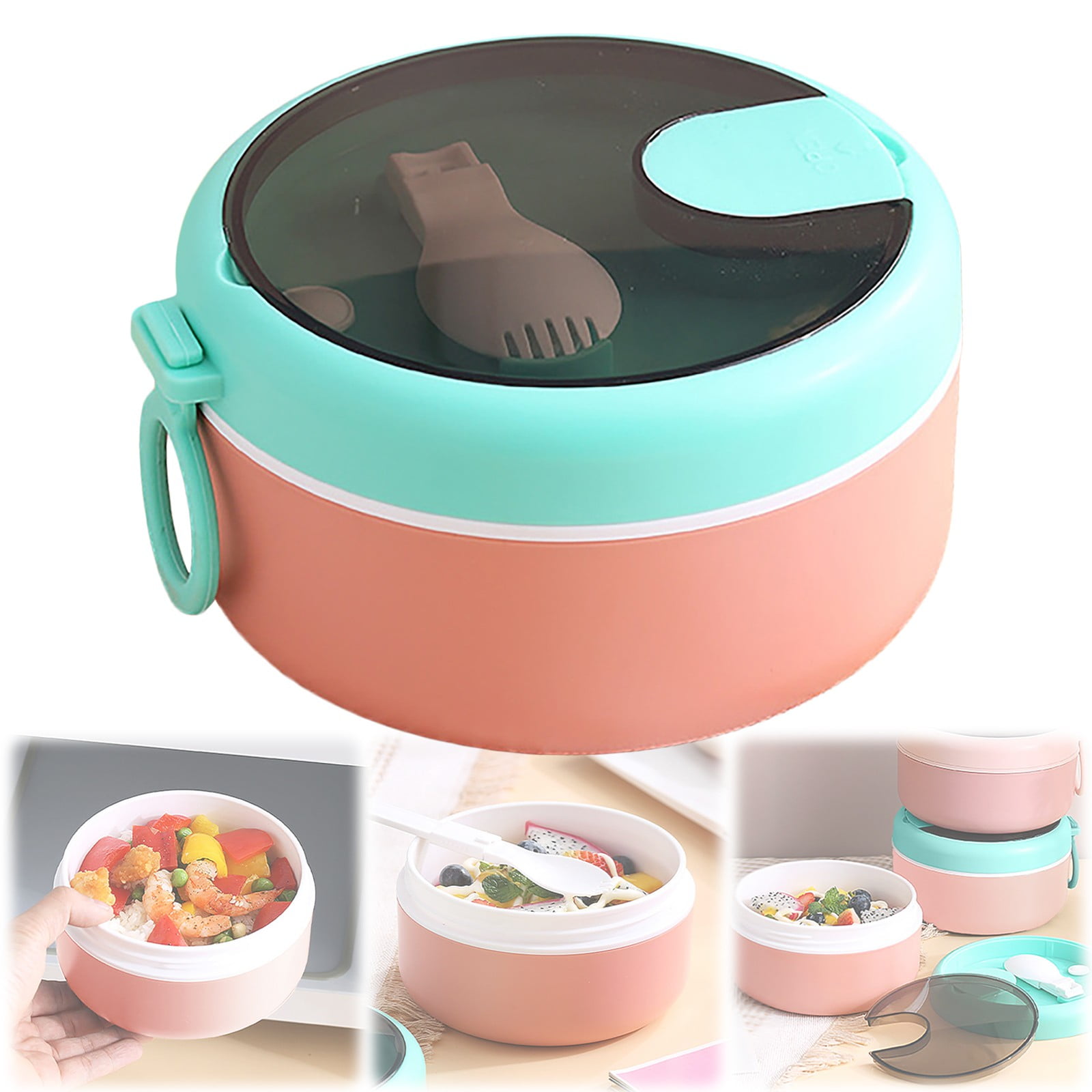 Ramen BBlueowl, Soup Bowls, Microwave Ramen Bowl with Lid, Lunch Box with Lid, Durable and Heat Resistant Bowl for Noodles, Rice, and Soups, Perfect for Home, Office, or School Meals， Z71_B - Image 1