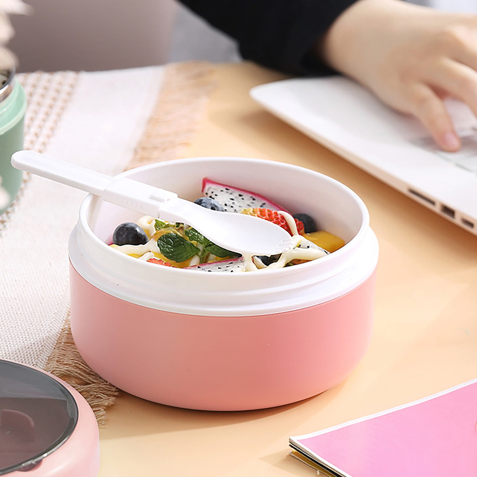 Ramen BBlueowl, Soup Bowls, Microwave Ramen Bowl with Lid, Lunch Box with Lid, Durable and Heat Resistant Bowl for Noodles, Rice, and Soups, Perfect for Home, Office, or School Meals， Z71_B - Image 4
