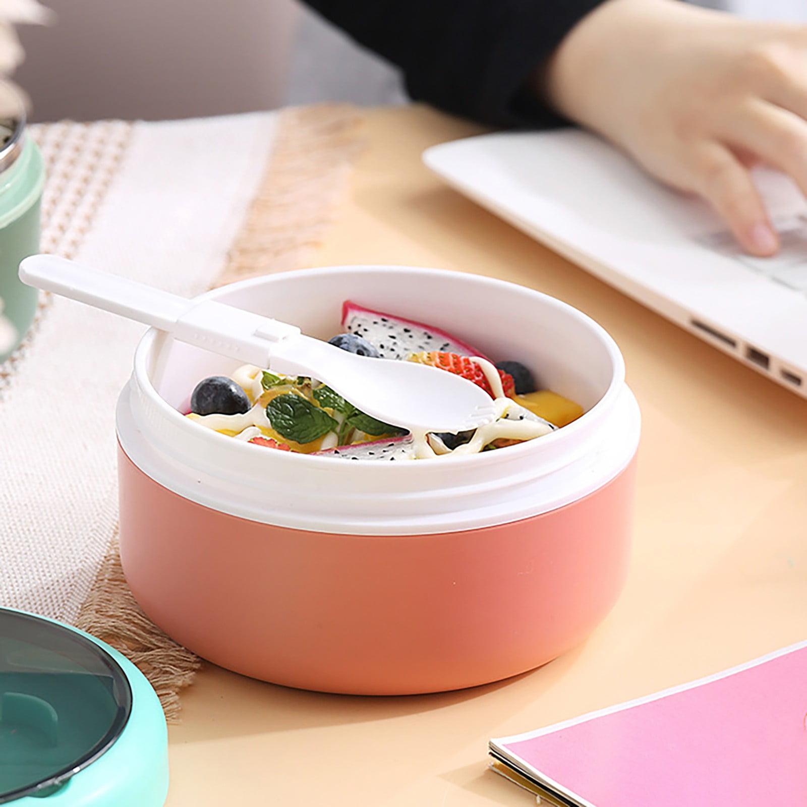 Ramen BBlueowl, Soup Bowls, Microwave Ramen Bowl with Lid, Lunch Box with Lid, Durable and Heat Resistant Bowl for Noodles, Rice, and Soups, Perfect for Home, Office, or School Meals， Z71_B - Image 5