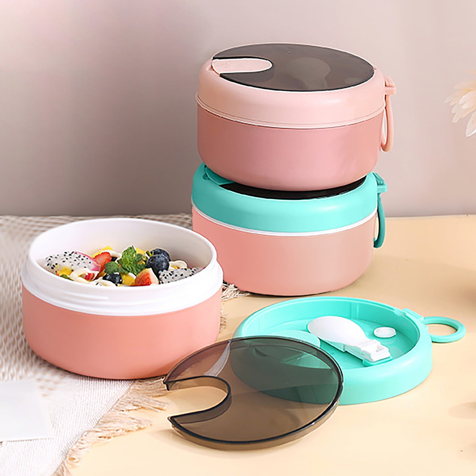 Ramen BBlueowl, Soup Bowls, Microwave Ramen Bowl with Lid, Lunch Box with Lid, Durable and Heat Resistant Bowl for Noodles, Rice, and Soups, Perfect for Home, Office, or School Meals， Z71_B - Image 6