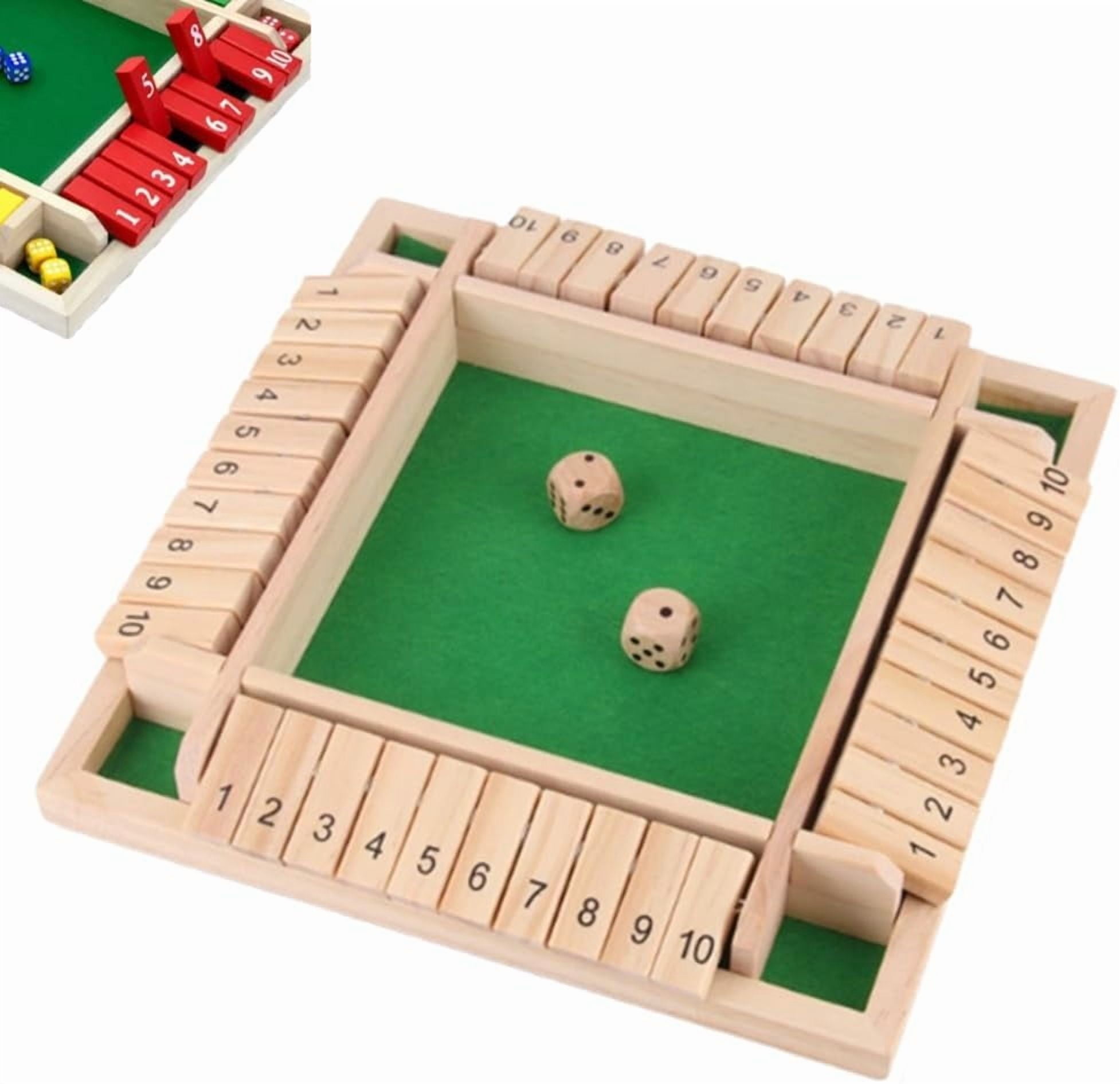 Shut The Box-Wooden Dice Board Game, Funny Family Shut The Box Game 2-4 Player, Board Games Gift for Family and Friends, Educational Table Math Games for Holiday, Party and Classroom(#B) #B - Image 1
