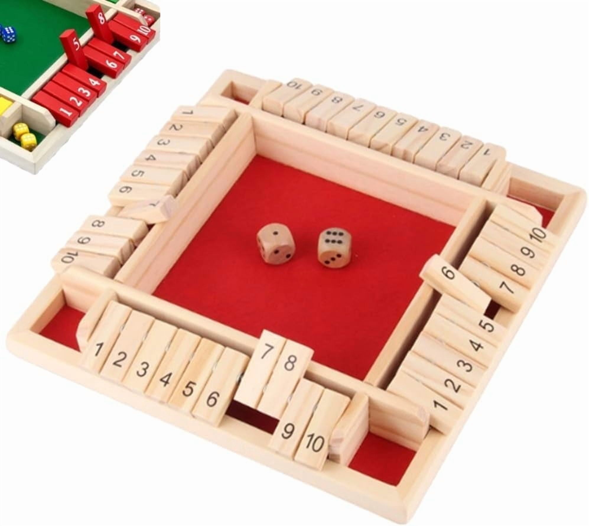 Shut The Box-Wooden Dice Board Game, Funny Family Shut The Box Game 2-4 Player, Board Games Gift for Family and Friends, Educational Table Math Games for Holiday, Party and Classroom(#B) #C - Image 1