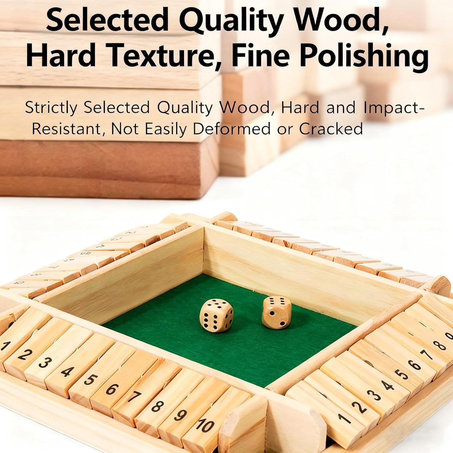 Shut The Box-Wooden Dice Board Game, Funny Family Shut The Box Game 2-4 Player, Board Games Gift for Family and Friends, Educational Table Math Games for Holiday, Party and Classroom(#B) #d - Image 5